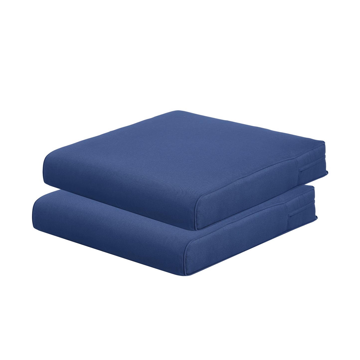 Outdoor Chair Cushion , Removable Cover with Hidden Zipper, Adaptable Secure Ties - Navy Blue