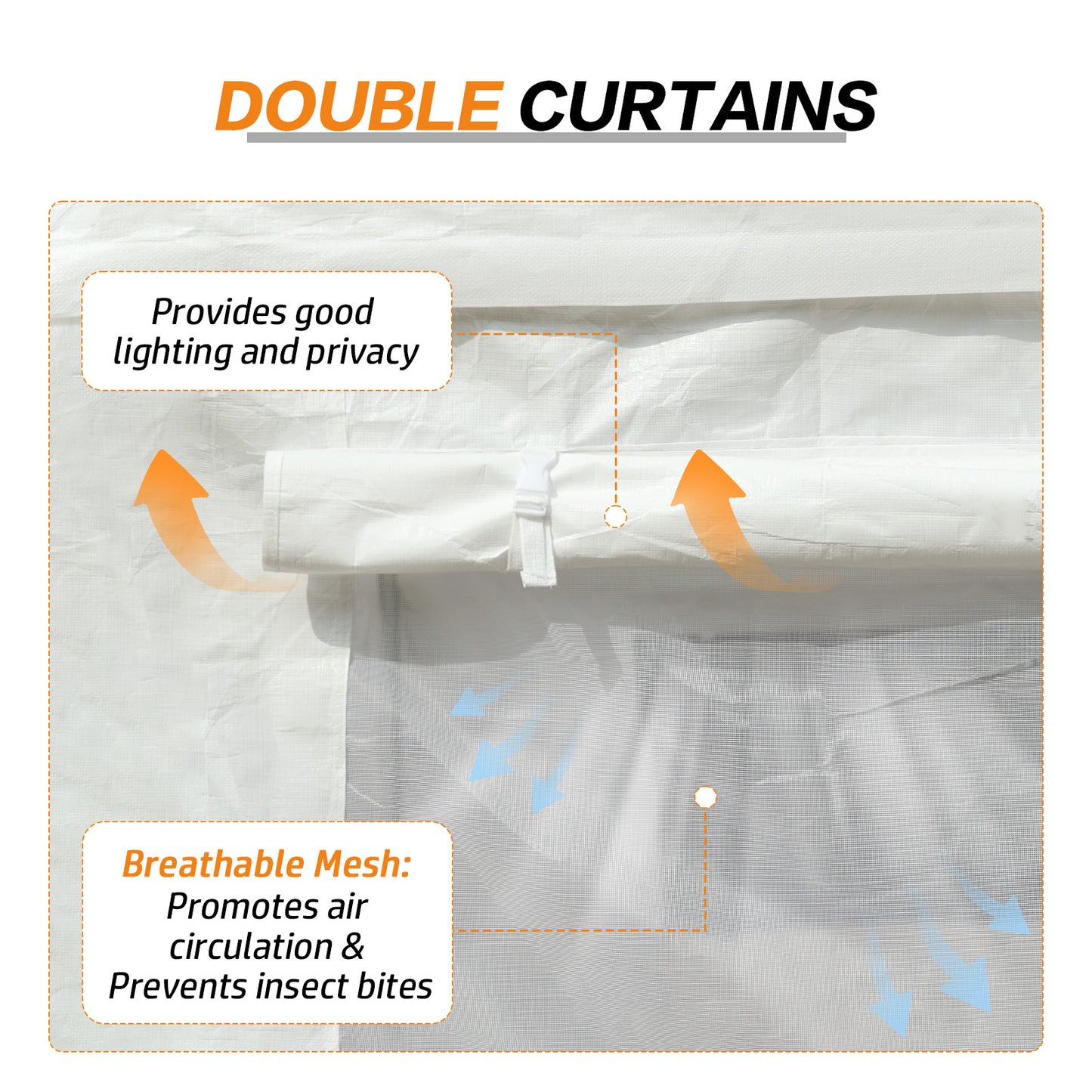 20x10/20x12 ft. Carport Canopy Tent - Portable Garage, Boat Shelter, Party Canopy - double curtains