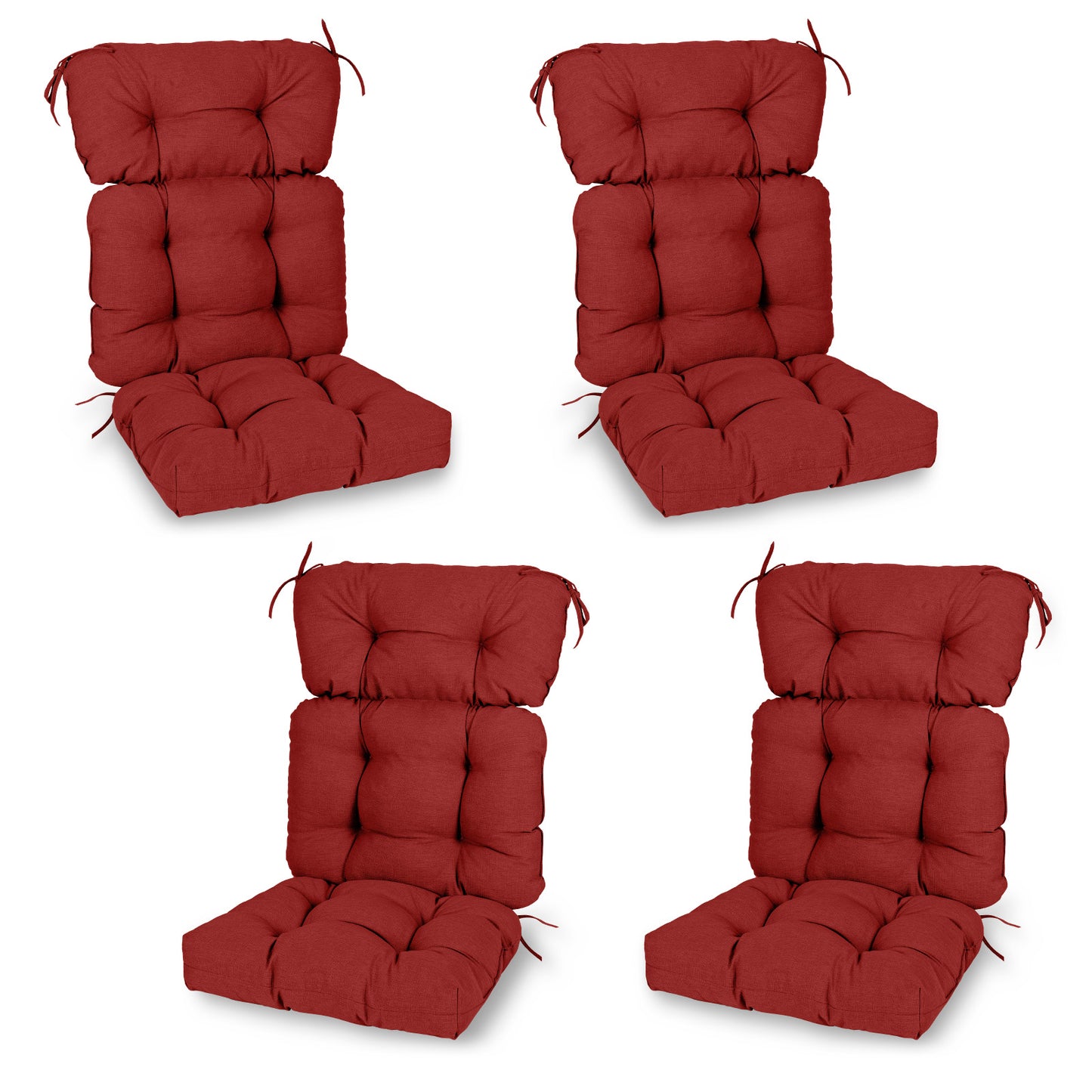 Tufted Outdoor High Back Chair Cushions Patio Rocking Pads for Furniture, Red