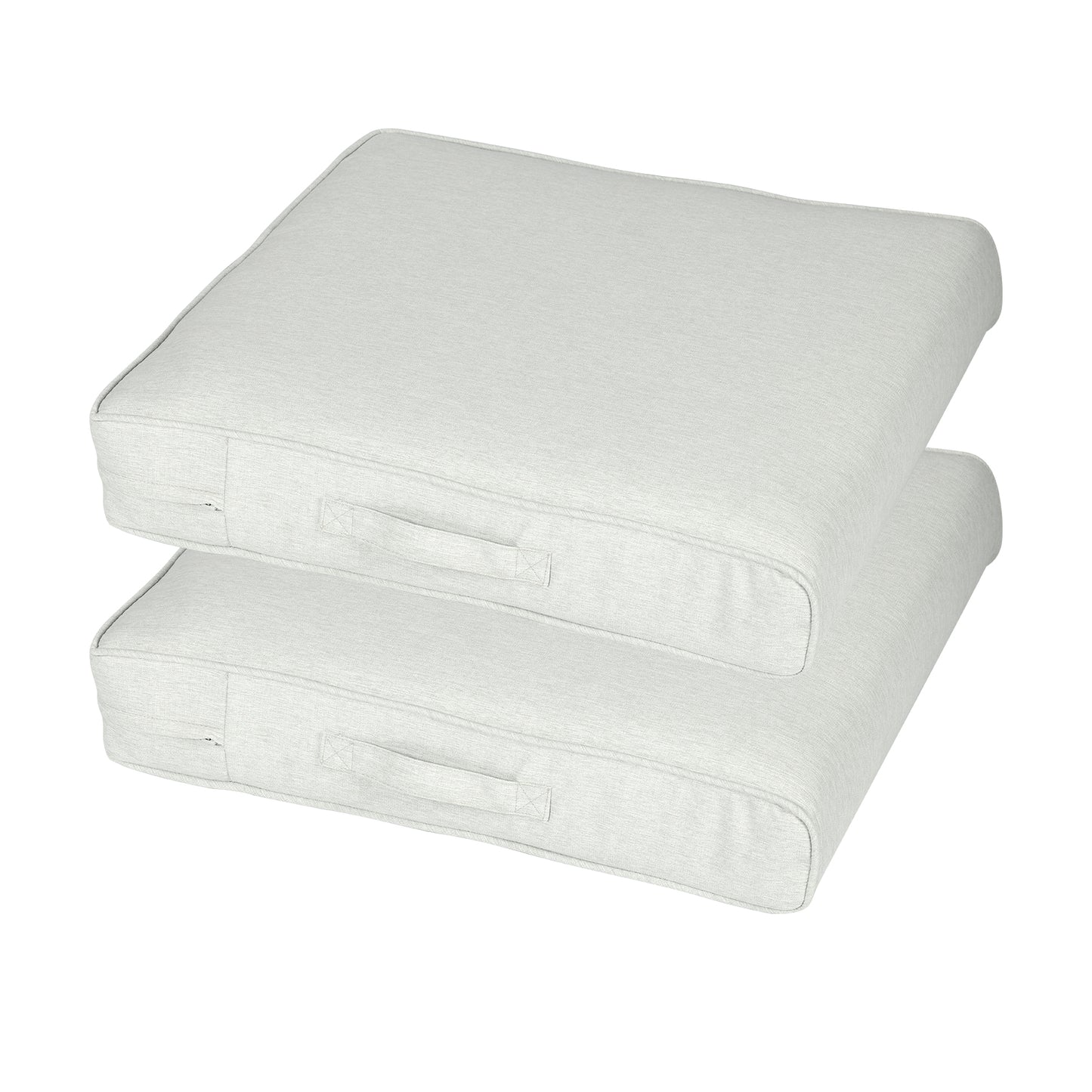 Outdoor Chair Cushions Set of 2 with Handle and Ties, Water Resistant Patio Seat Pads, Light Gray Aoodor