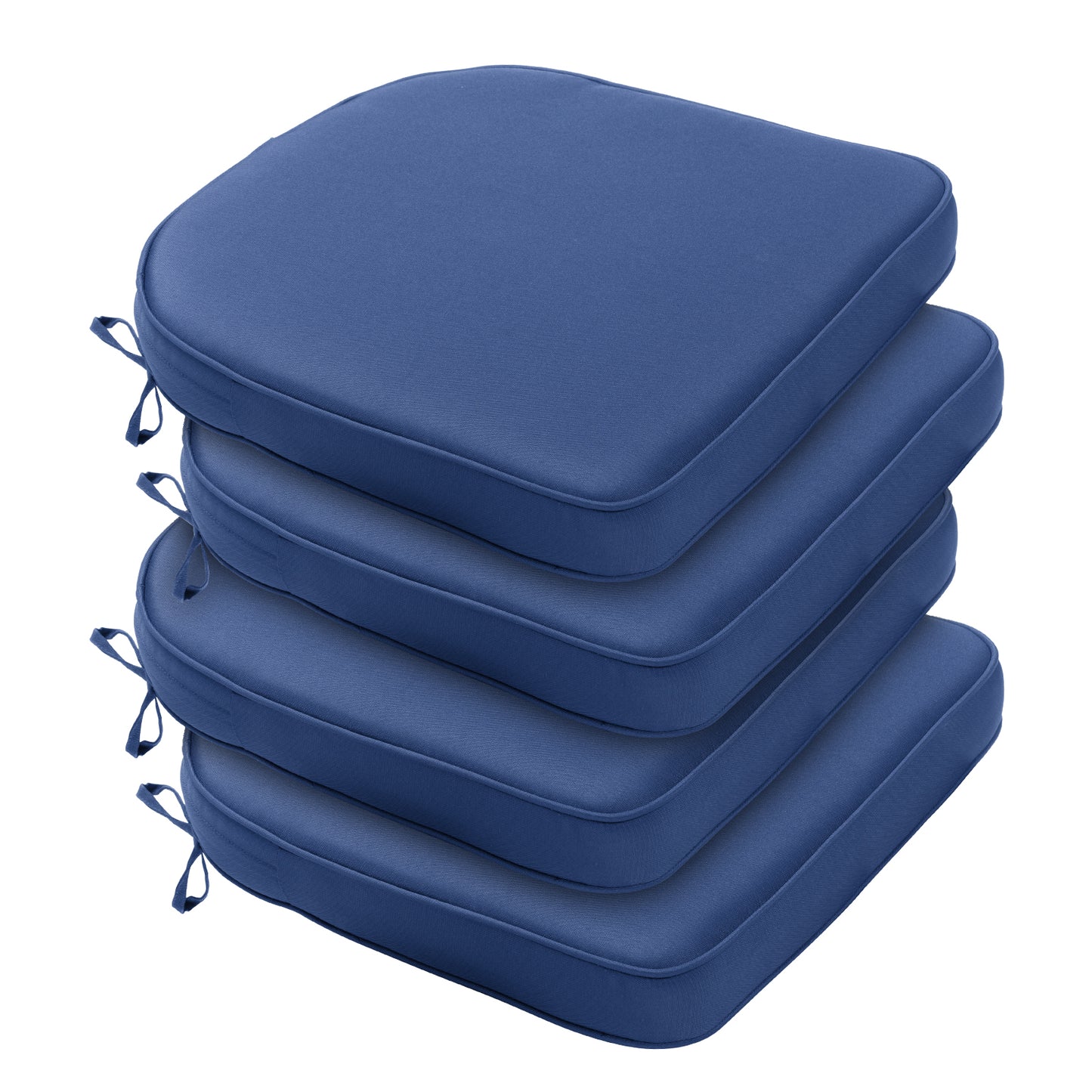 Outdoor Chair Cushion, Patio Seat Pad, Removable Cover with Hidden Zipper, Ties - Navy Blue