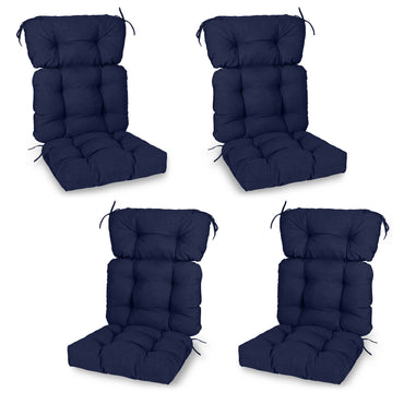 Tufted Outdoor High Back Chair Cushions Patio Rocking Pads for Furniture, Dark Blue
