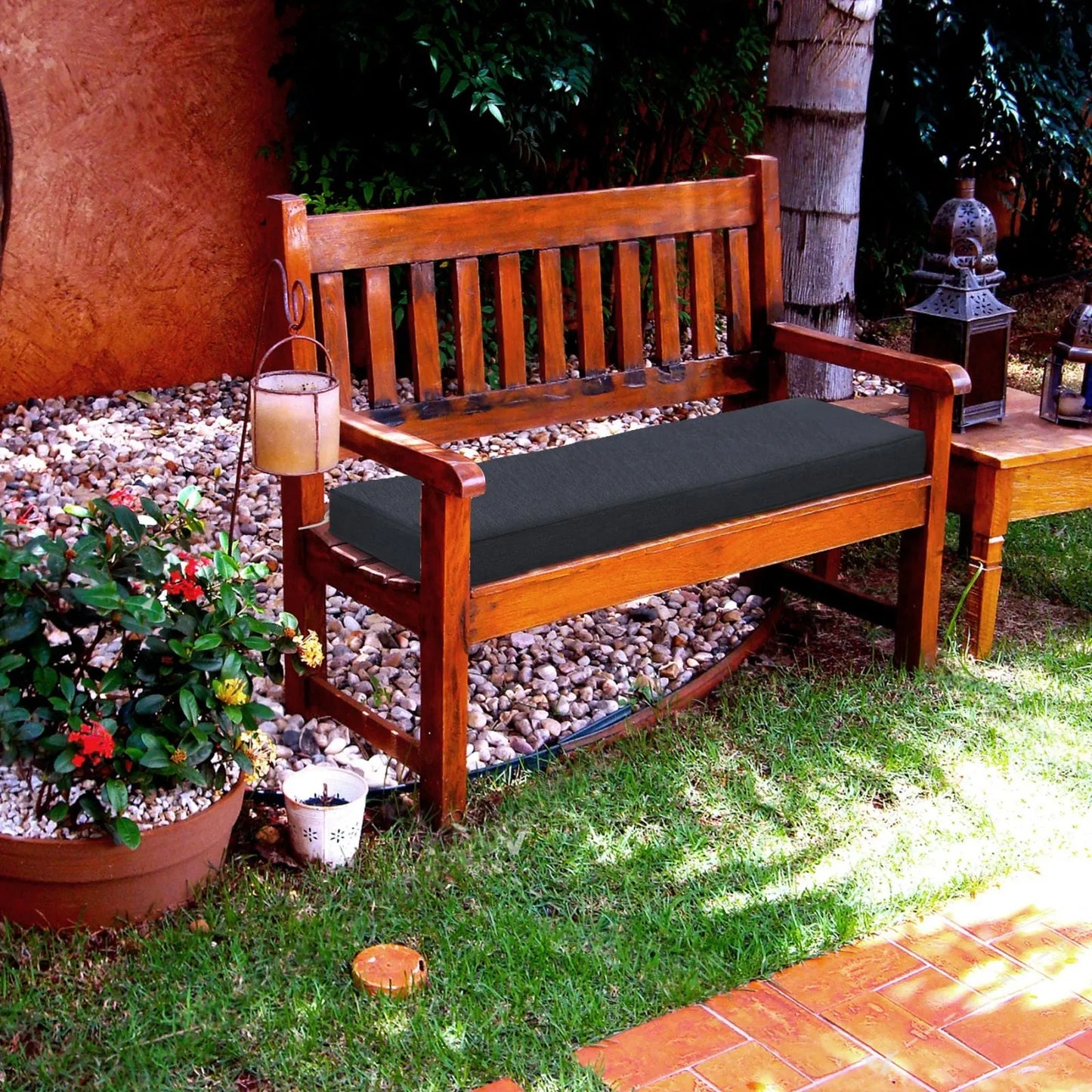 46x18x3 inch Patio Bench Cushion - Charcoal