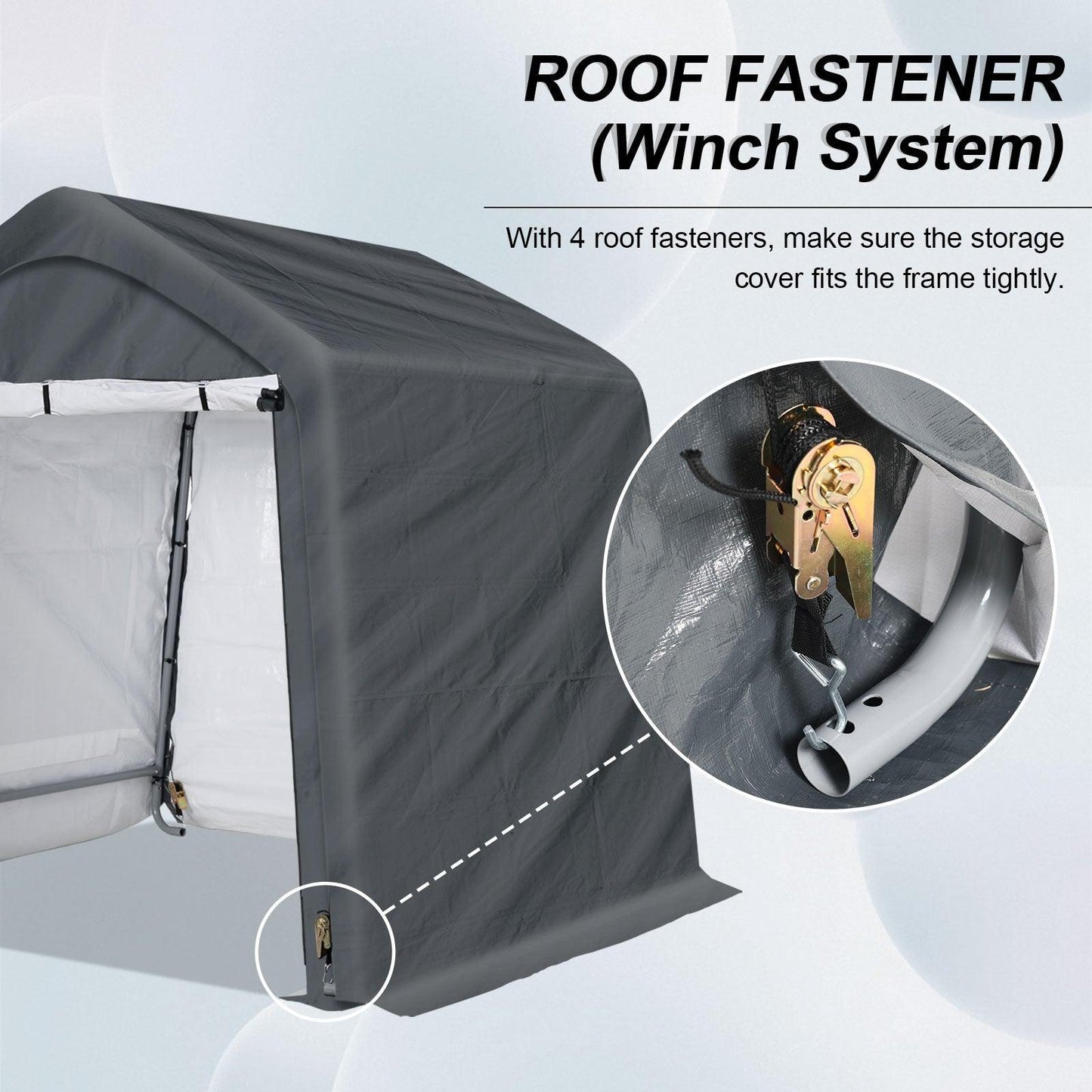 6x6/6x8/8x8/8x12 ft. Heavy Duty Storage Shelter, Portable Shed Carport