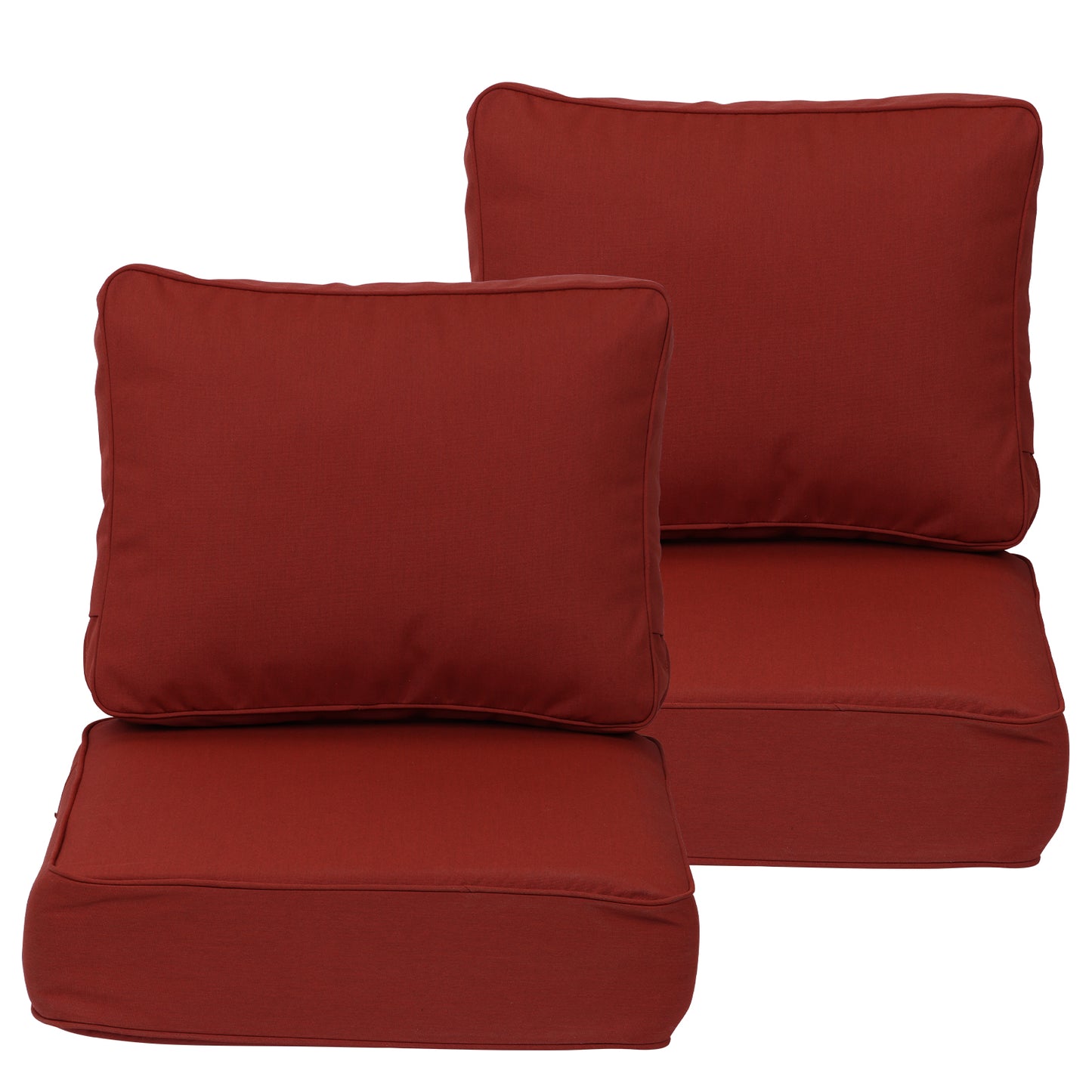 Aoodor Premium Sunbrella Outdoor Patio Chair Cushions Set, Red