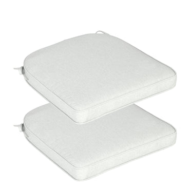 Outdoor Dining Chair Cushions Set, Patio Chair Pads with Ties, Light Gray