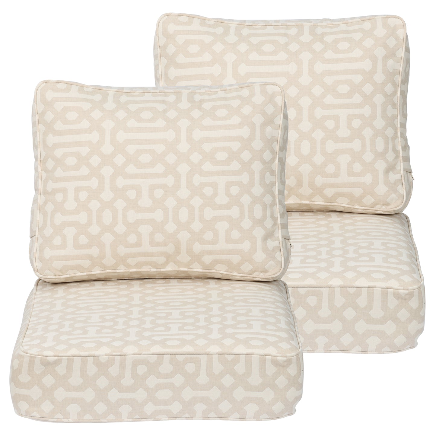 Premium Sunbrella Outdoor Patio Chair Cushions Set, Beige, Set of 2