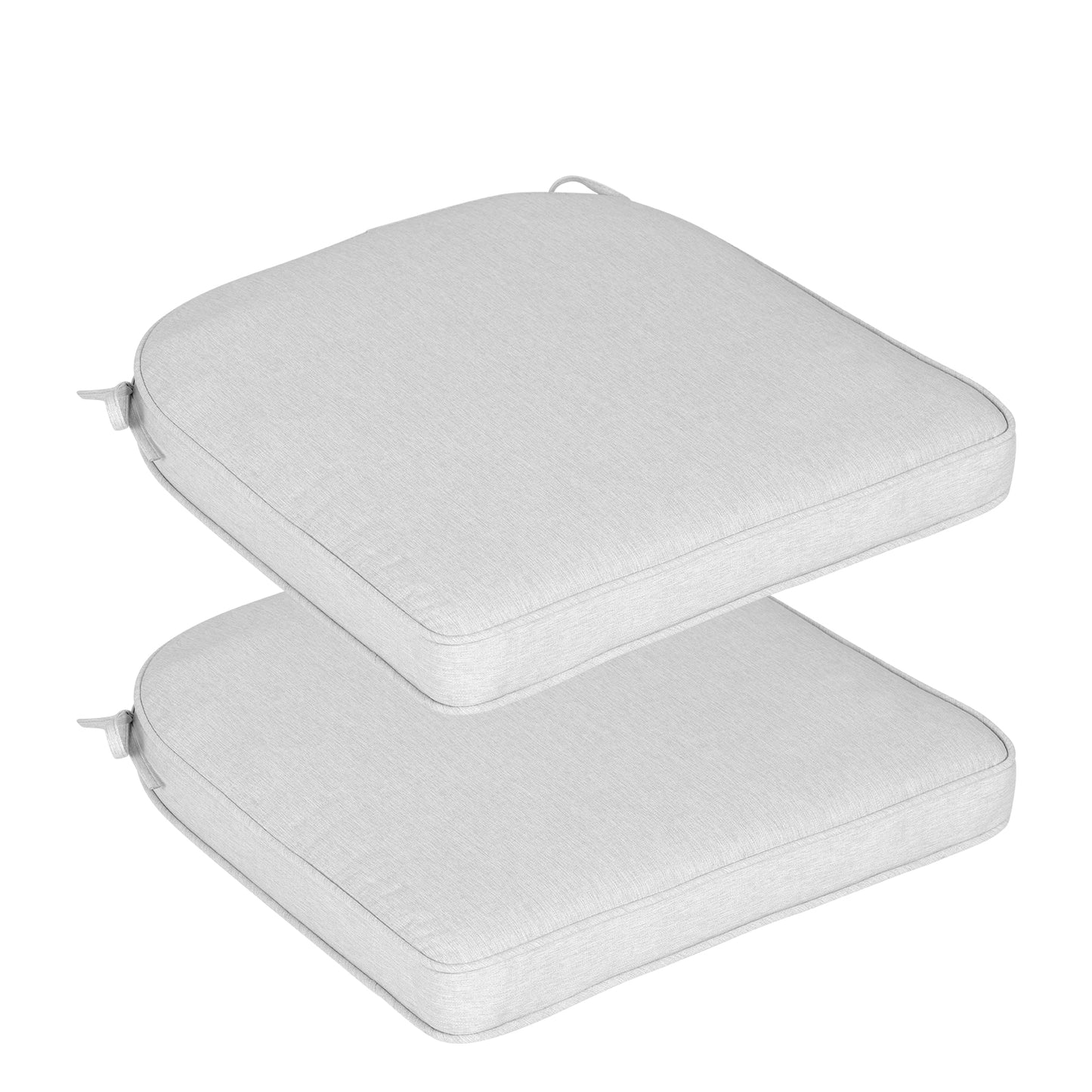 Outdoor Dining Chair Cushions Set, Patio Chair Pads with Ties, Light Gray