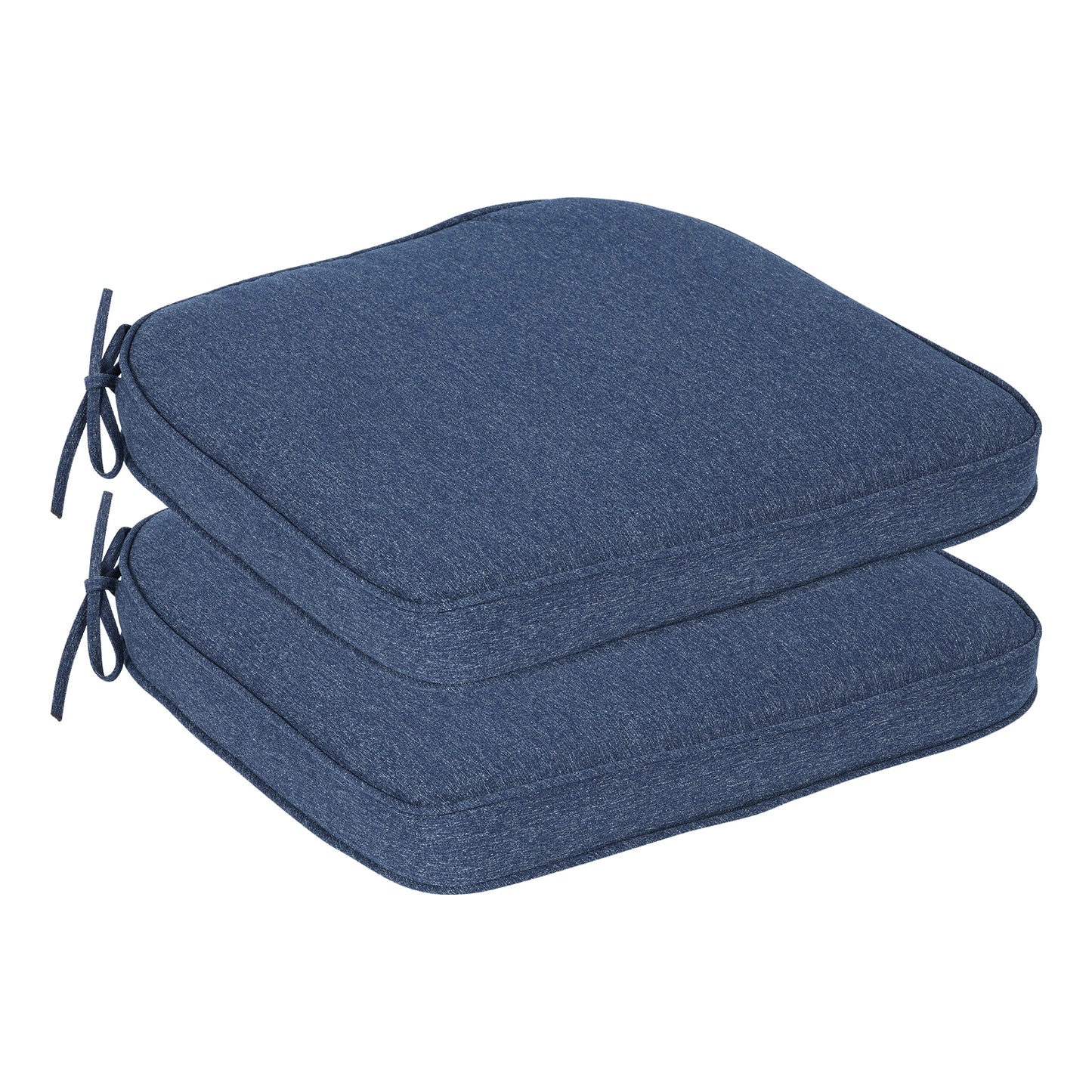 Outdoor Dining Chair Cushions Set, Patio Chair Pads with Ties, Navy Blue