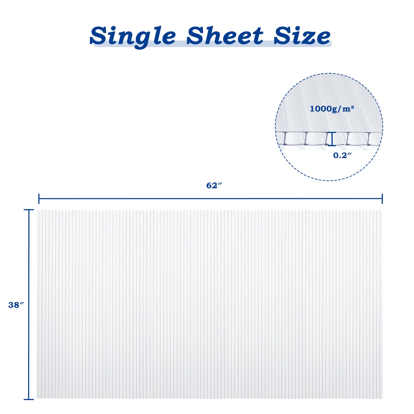 6-Piece Polycarbonate Greenhouse Panels, Waterproof UV Protected Reinforced Sheets