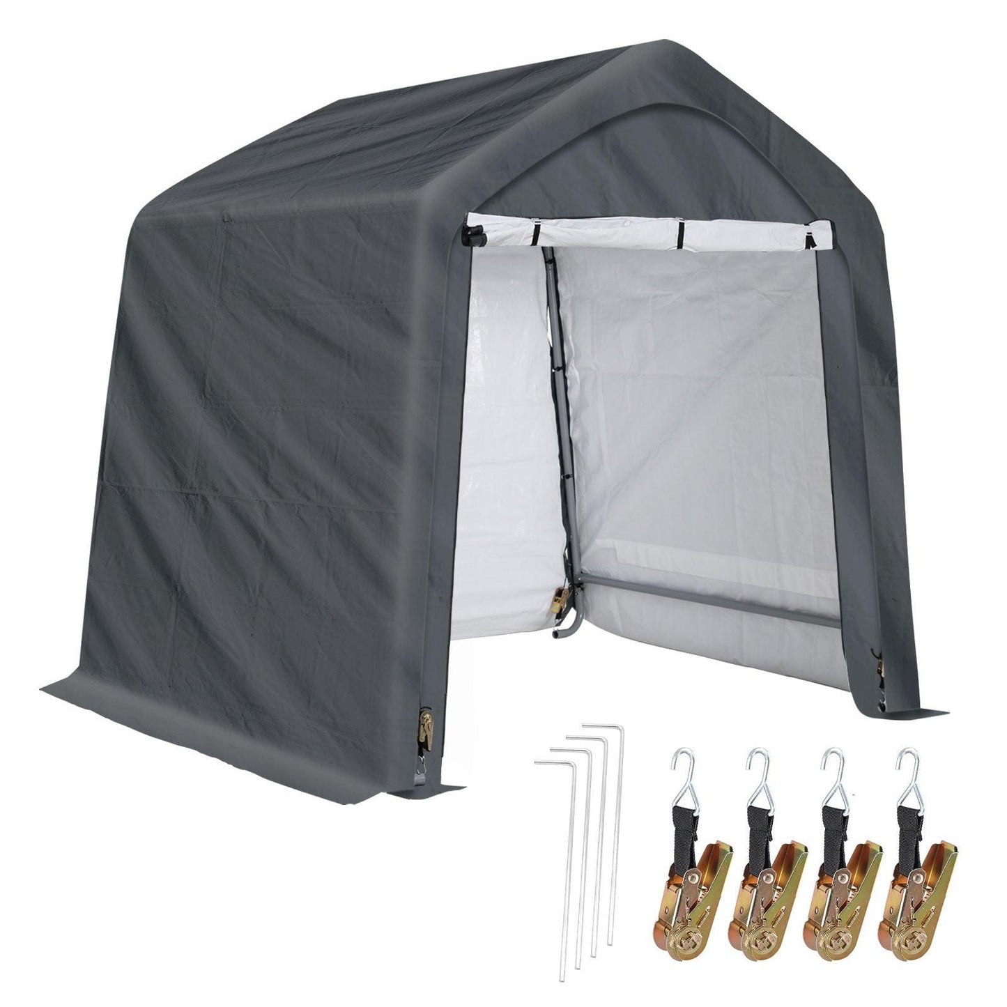 6x6/6x8/8x8/8x12 ft. Heavy Duty Storage Shelter, Portable Shed Carport