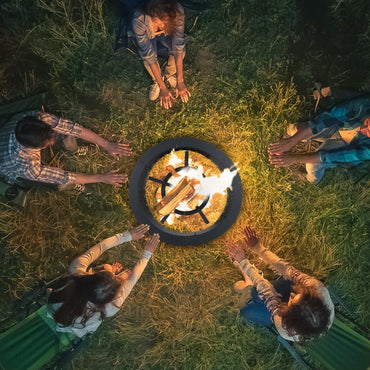 31 inch Fire Grate, Round Adjustable Size Smoke-Free Fire Pit Grate, Heavy Duty Burning Log Grate for Outdoor Campfire, Hearth Wood Stove and Outdoor Camping, Black, Aoodor