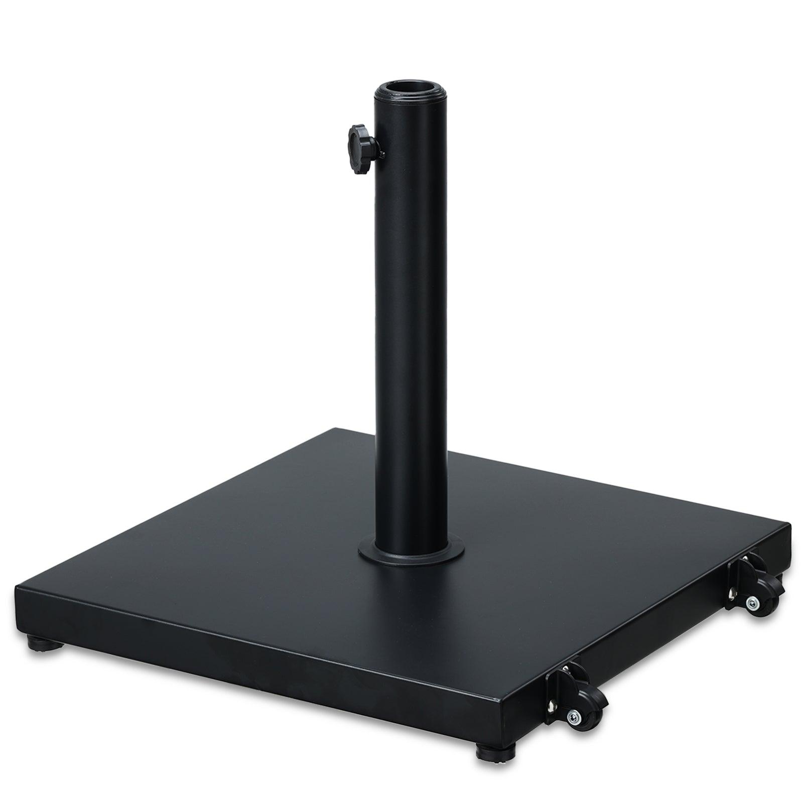 flat patio umbrella stand Aoodor 39 lb Heavy Duty Patio Umbrella Base with wheels