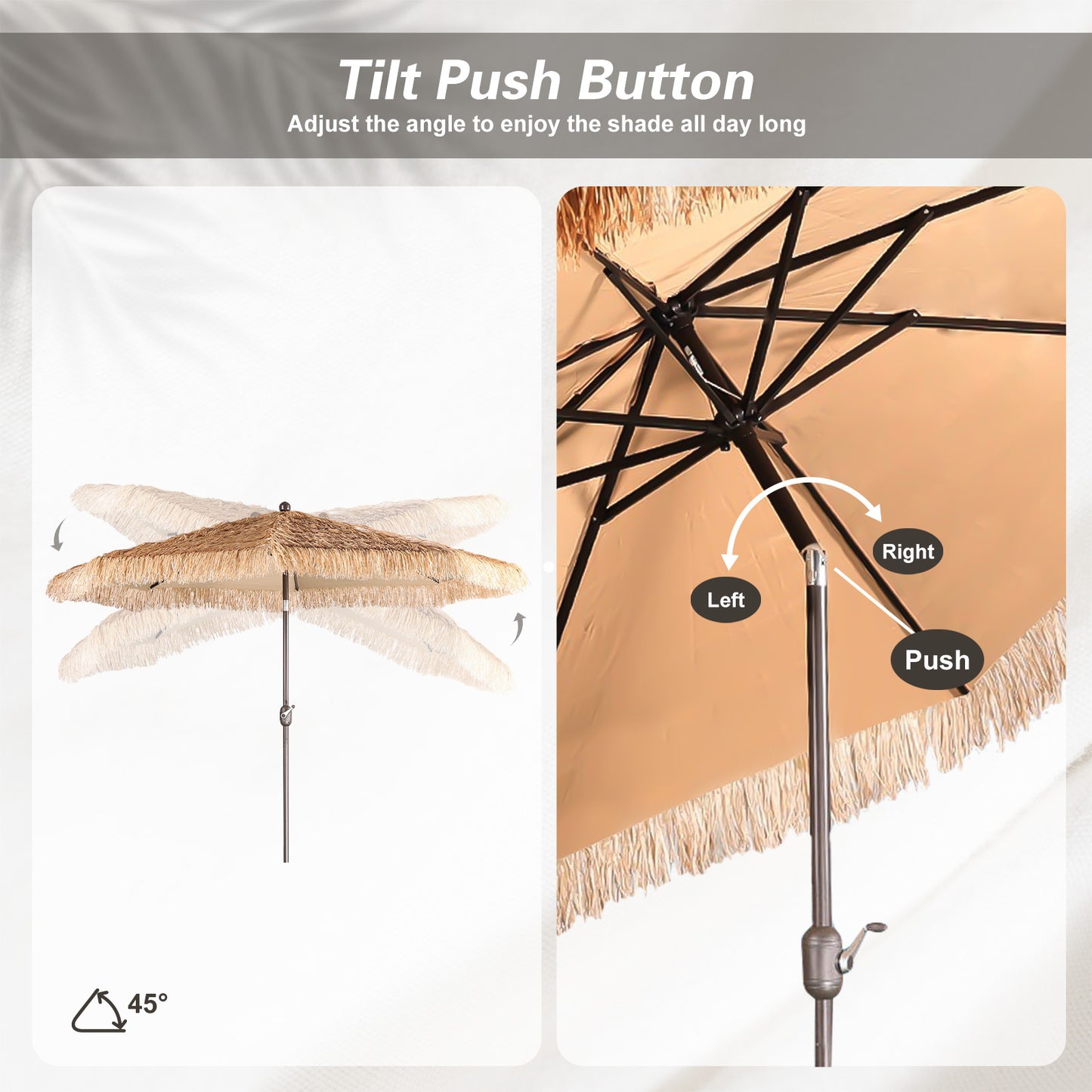 Patio Umbrella Thatched Outdoor Umbrella (No Base)