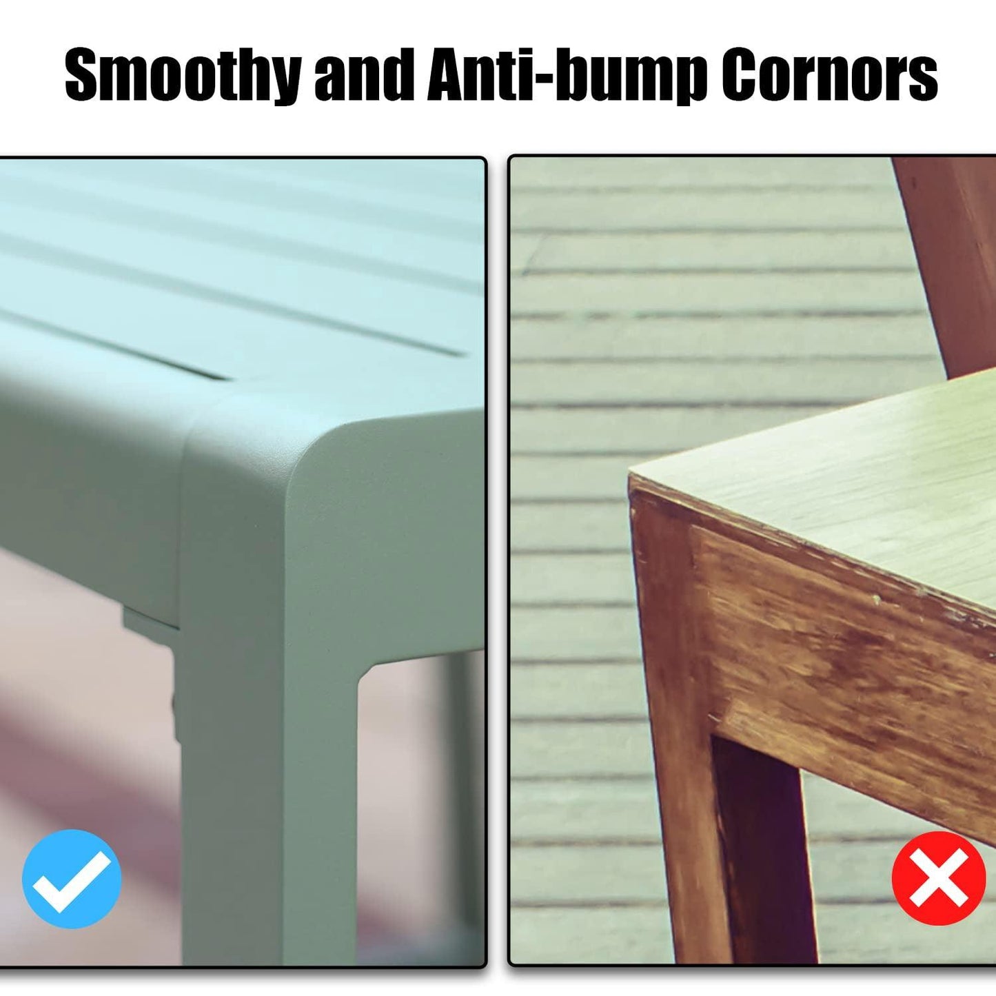 3-Piece Rectangular Picnic Table Set with Benches, Outdoor Patio Dining Table Set Aoodor