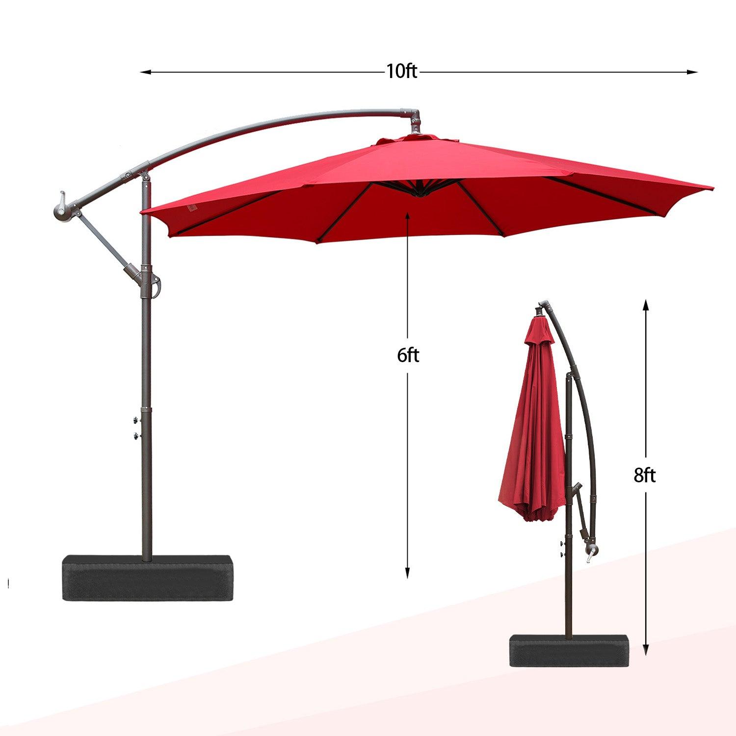 Offset Hanging Umbrella with Base Stand 10 Ft. Patio Umbrella Aoodor