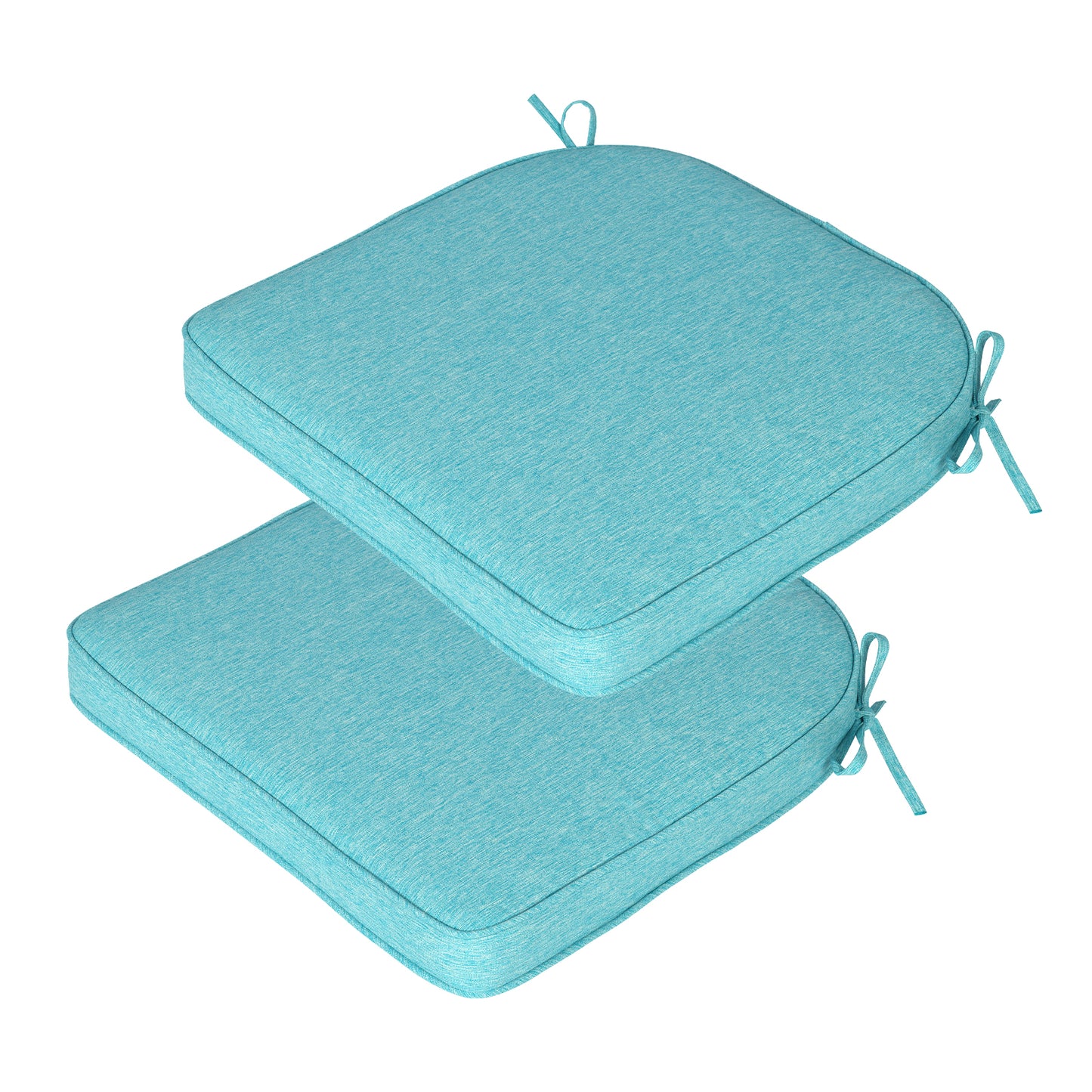 Outdoor Dining Chair Cushions Set, Patio Chair Pads with Ties, Aruba Blue