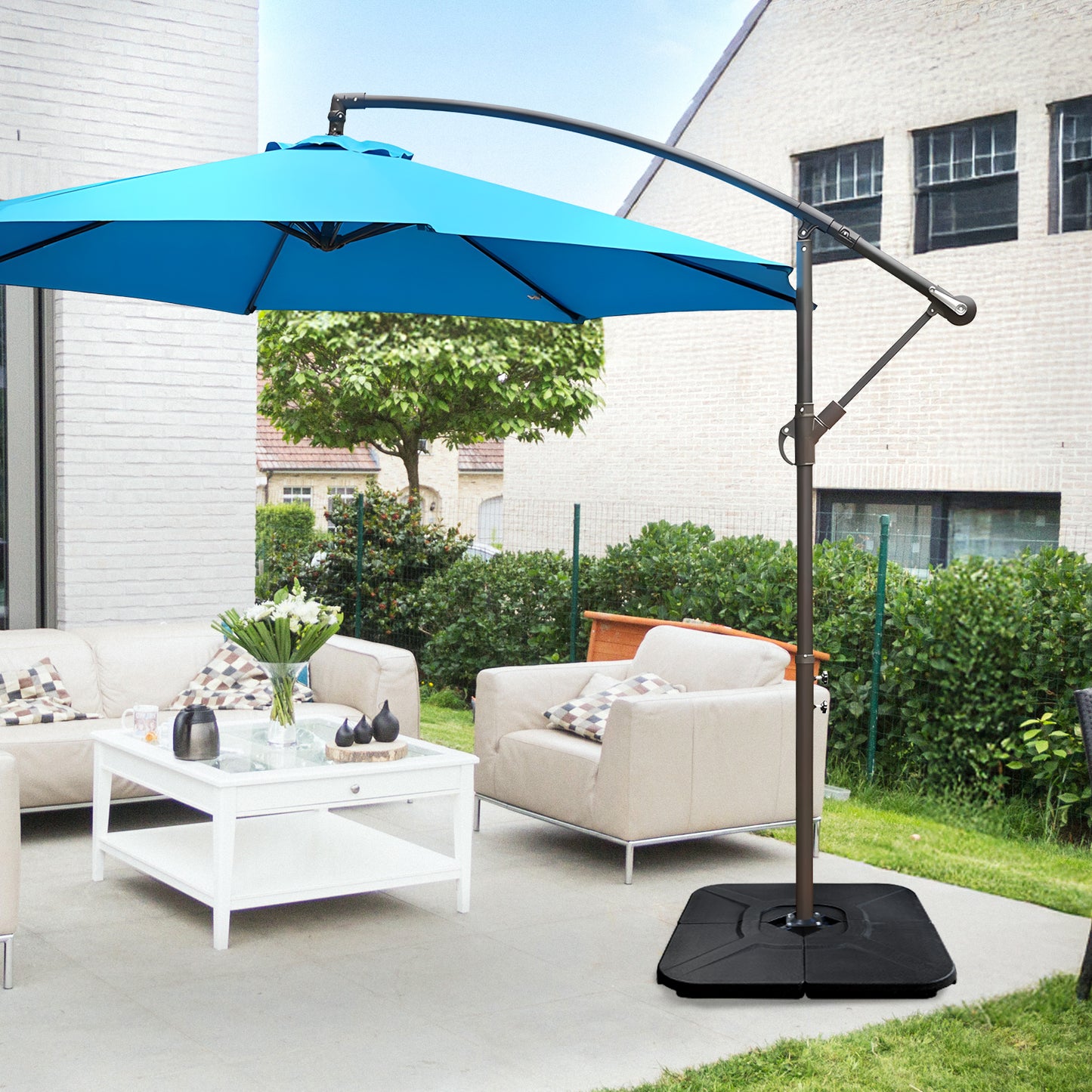 Cantilever Offset Patio Umbrella Stand 4-Piece Set