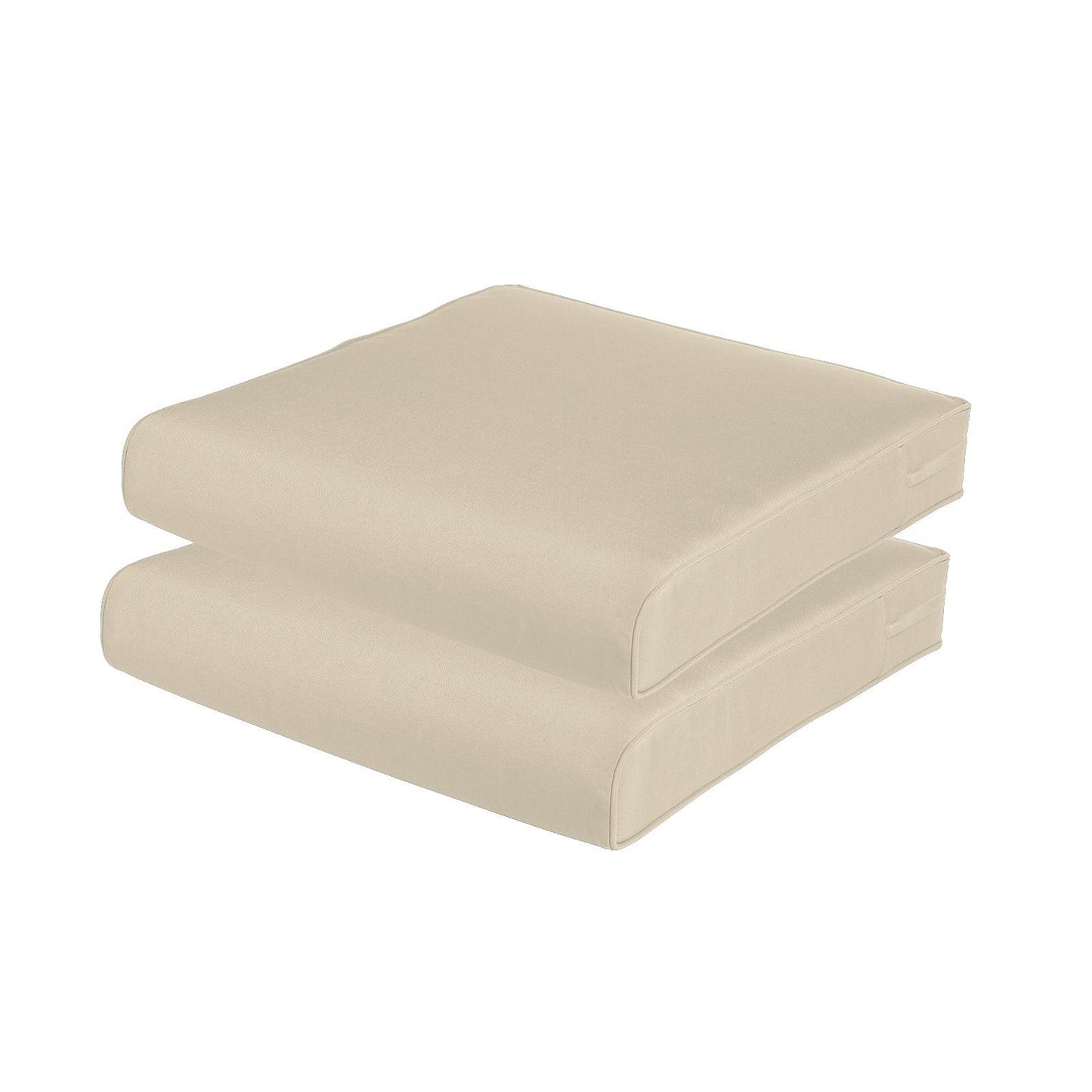 Outdoor Chair Cushion , Removable Cover with Hidden Zipper, Adaptable Secure Ties - Khaki
