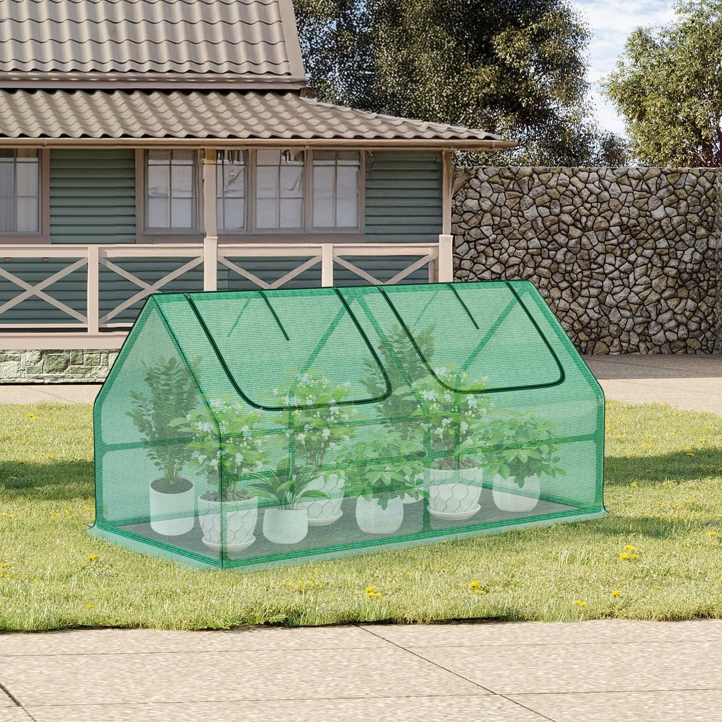 4x2x2 ft. Mini Greenhouse with Zipper Doors, Water Resistant & UV Protected