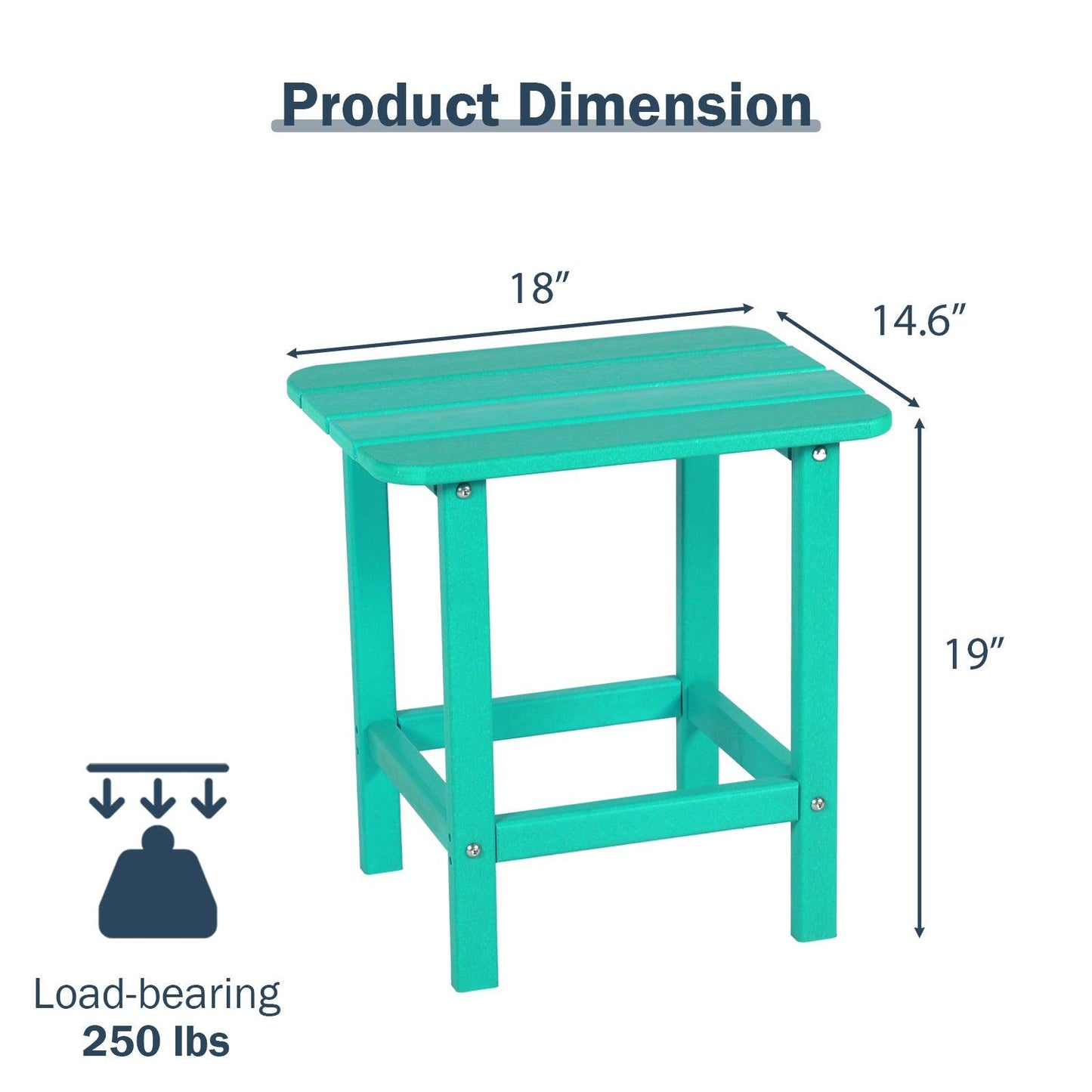 Outdoor Adirondack Side Table HDPE End Table