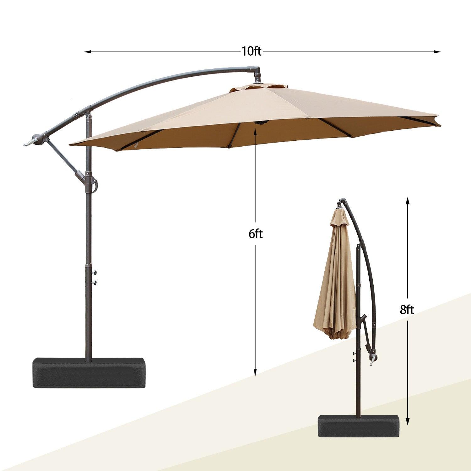 Offset Hanging Umbrella with Base Stand 10 Ft. Patio Umbrella Aoodor
