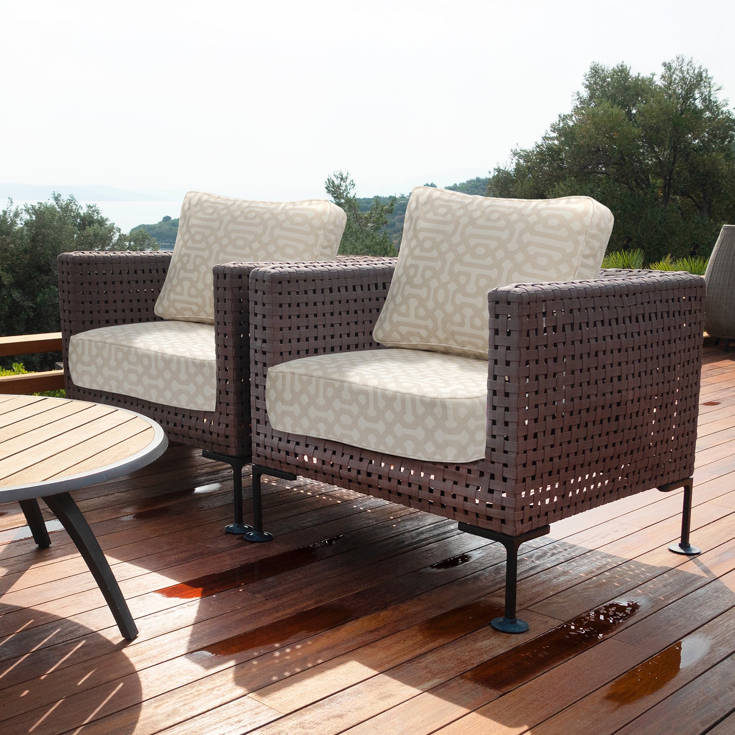 Aoodor Premium Sunbrella Outdoor Patio Chair Cushions Set, Beige