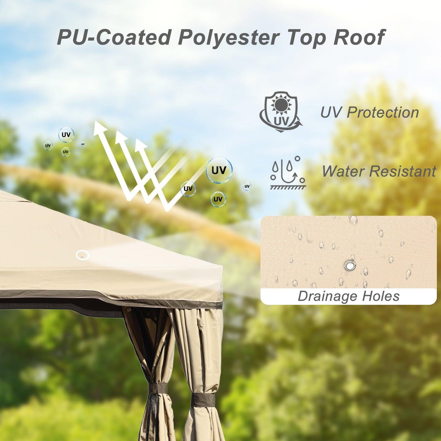 12 x 12 ft. Outdoor Gazebo Tent Canopy Shelter, Aluminum Frame with Privacy Curtain and Netting Gazebo Aoodor LLC