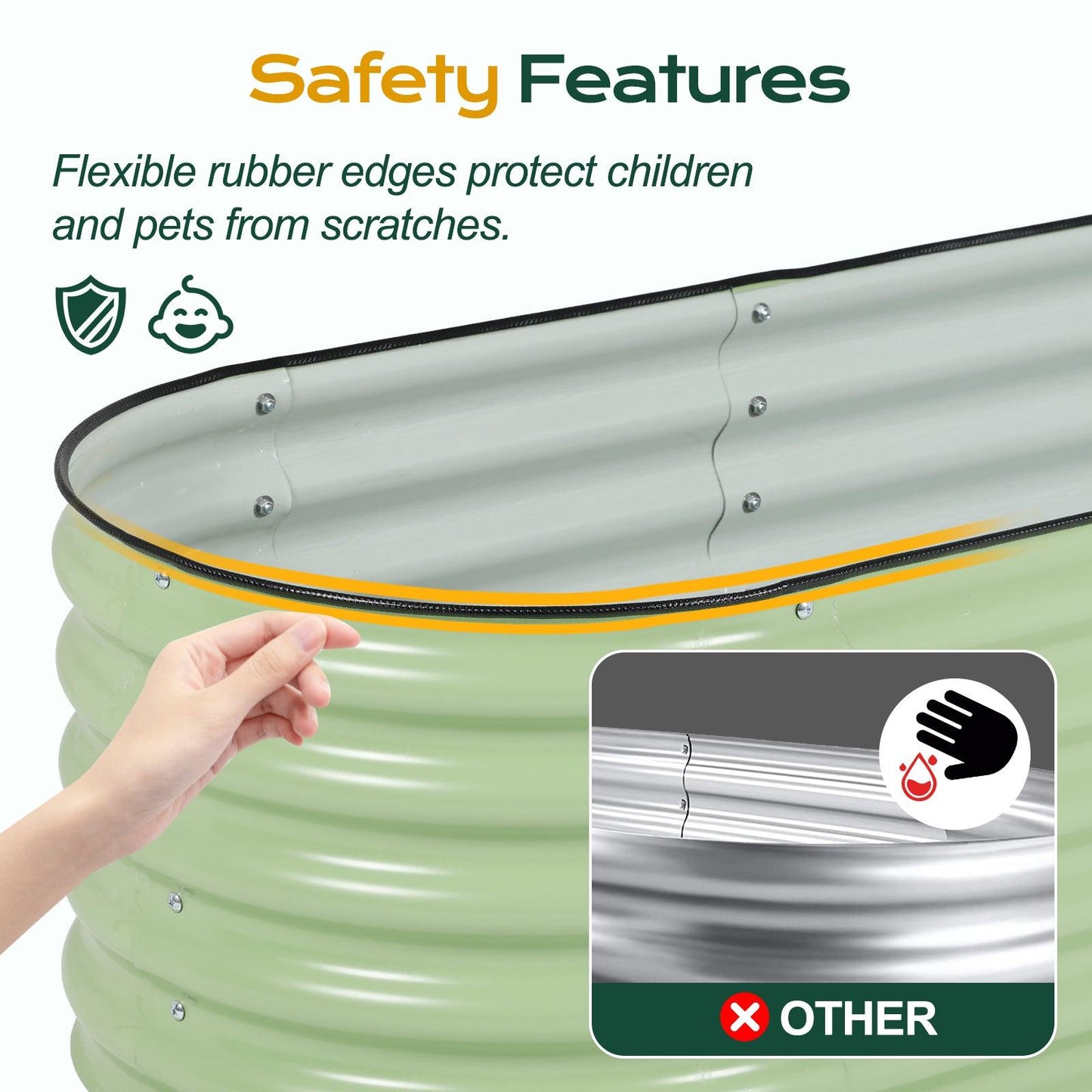 4-In-1 Oval Modular Aluzinc Raised Garden Bed ( 60'' x 24'' x 17'' )