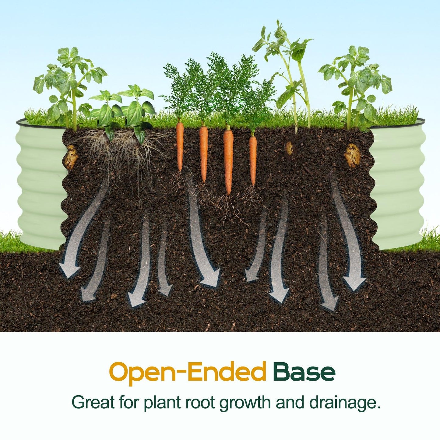 4-In-1 Oval Modular Aluzinc Raised Garden Bed ( 60'' x 24'' x 17'' )