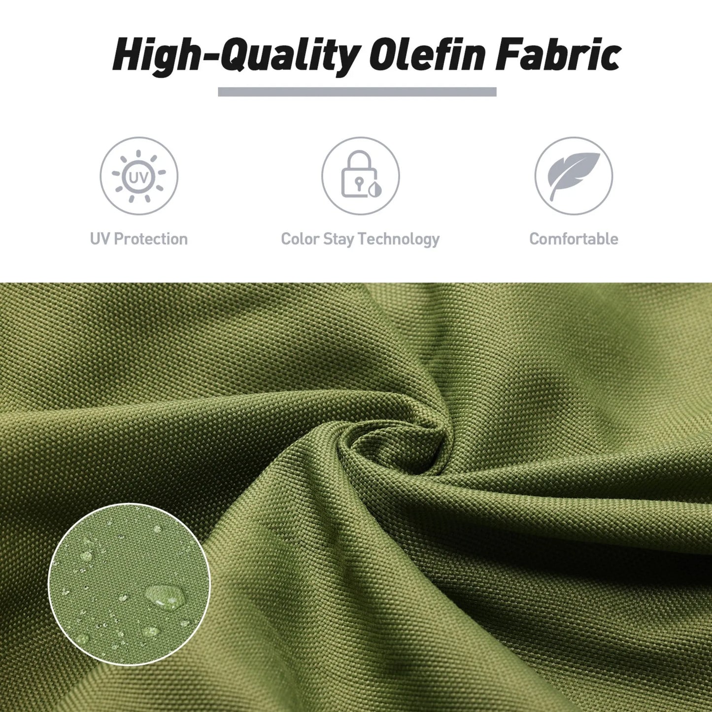 45x22x4 inch High Back Chair Cushions Set of 4, UV-Protected & Water-Resistant Green Aoodor Olefin Fabric