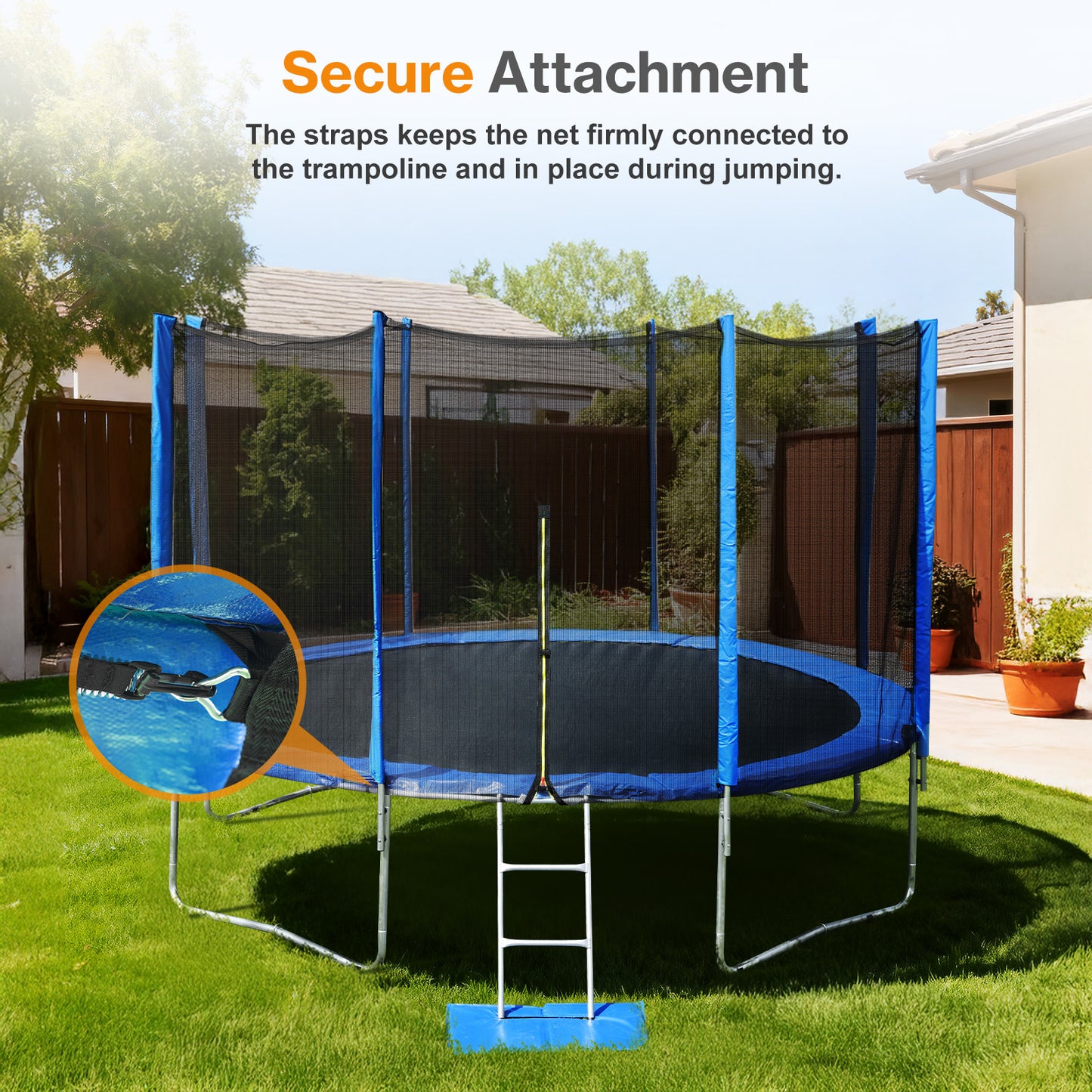 Trampoline Replacement Net for Round Frame Trampolines, Safety Enclosure Net
