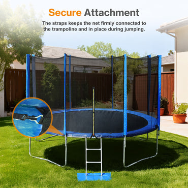 Trampoline Replacement Net for Round Frame Trampolines, Safety Enclosure Net