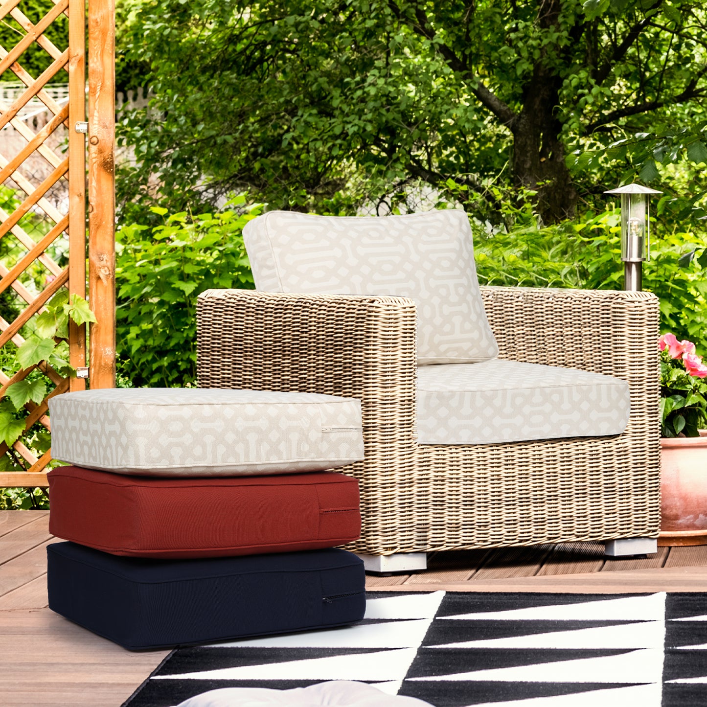 Aoodor Premium Sunbrella Outdoor Patio Chair Cushions Set, Beige and
other color
