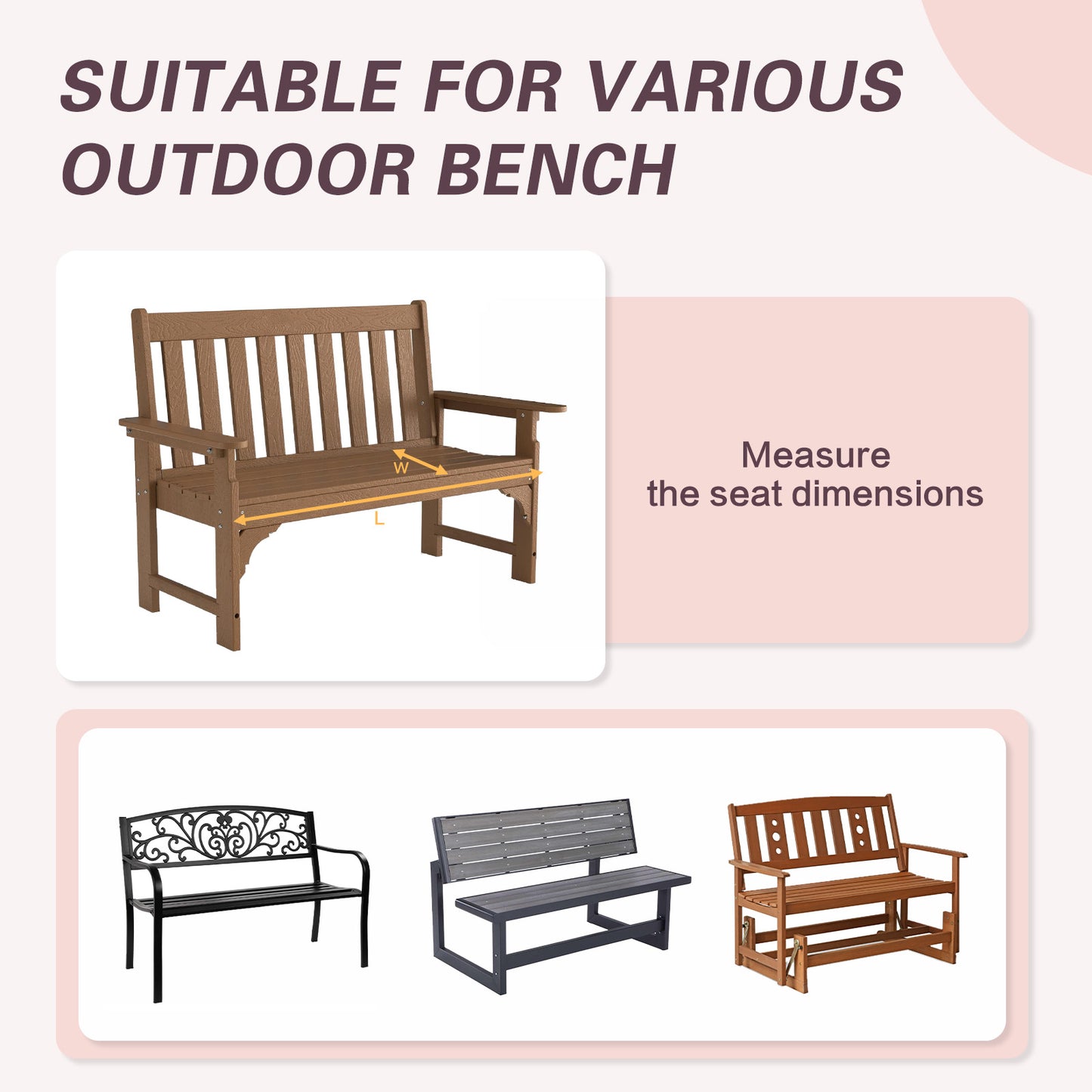 Outdoor Polyester Tufted Bench Cushion, Water & Fade Resistant, Red