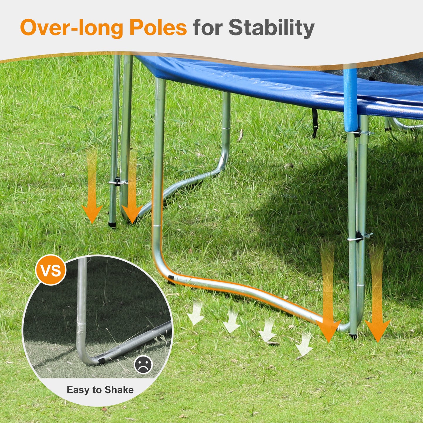 Outdoor Trampoline, Recreational Trampoline with Enclosure Inner-Safety Net and Ladder for Kids