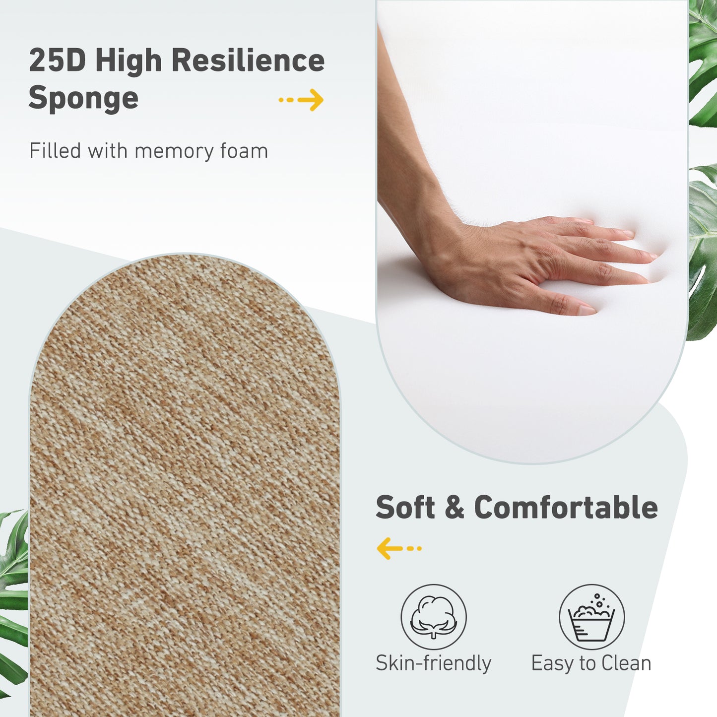 Outdoor High Back Dining Chair Cushion Set, Polyester Fabric, TPU Water Repellent Coating, Brown Aoodor