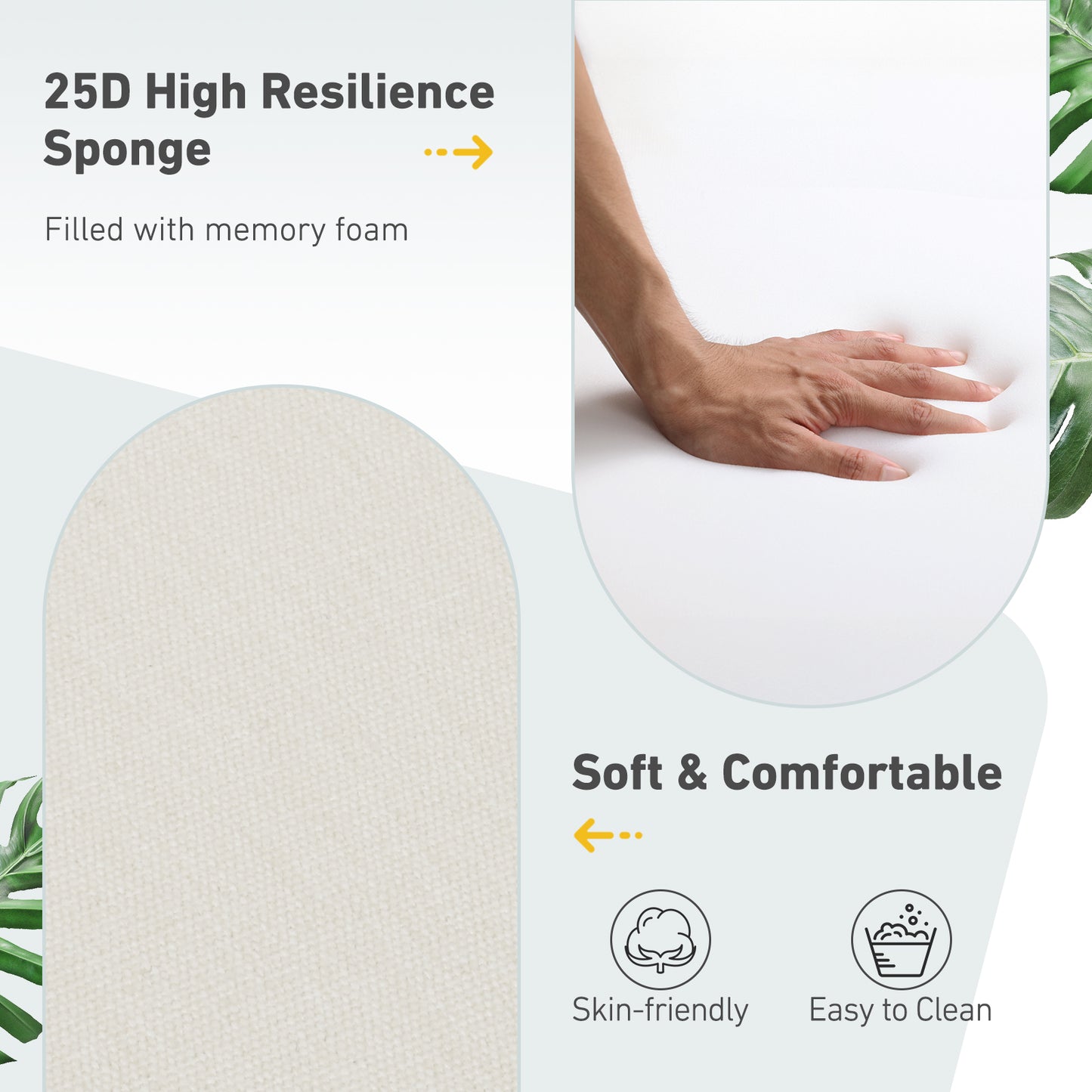 Outdoor High Back Dining Chair Cushion Set, Polyester Fabric, TPU Water Repellent Coating, Ivory Aoodor