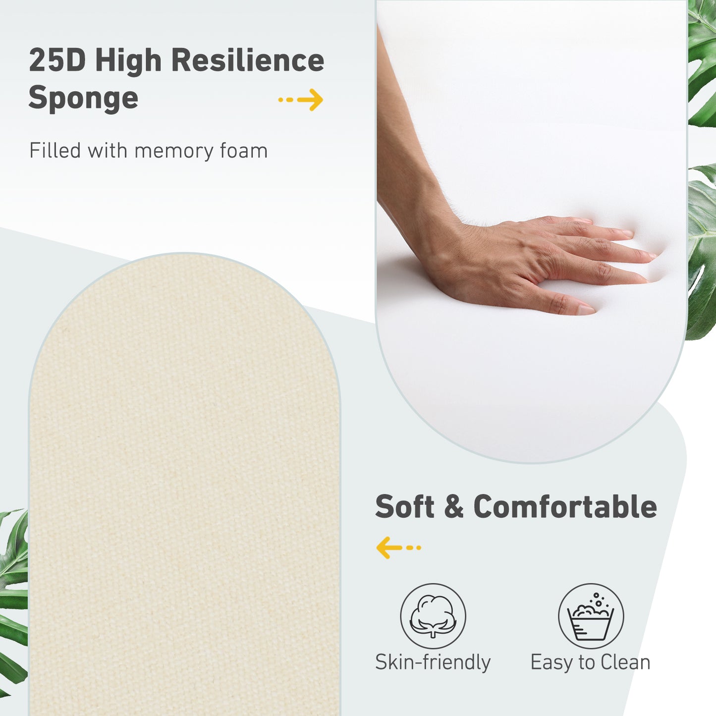 Outdoor High Back Dining Chair Cushion Set, Polyester Fabric, TPU Water Repellent Coating, Ivory Aoodor