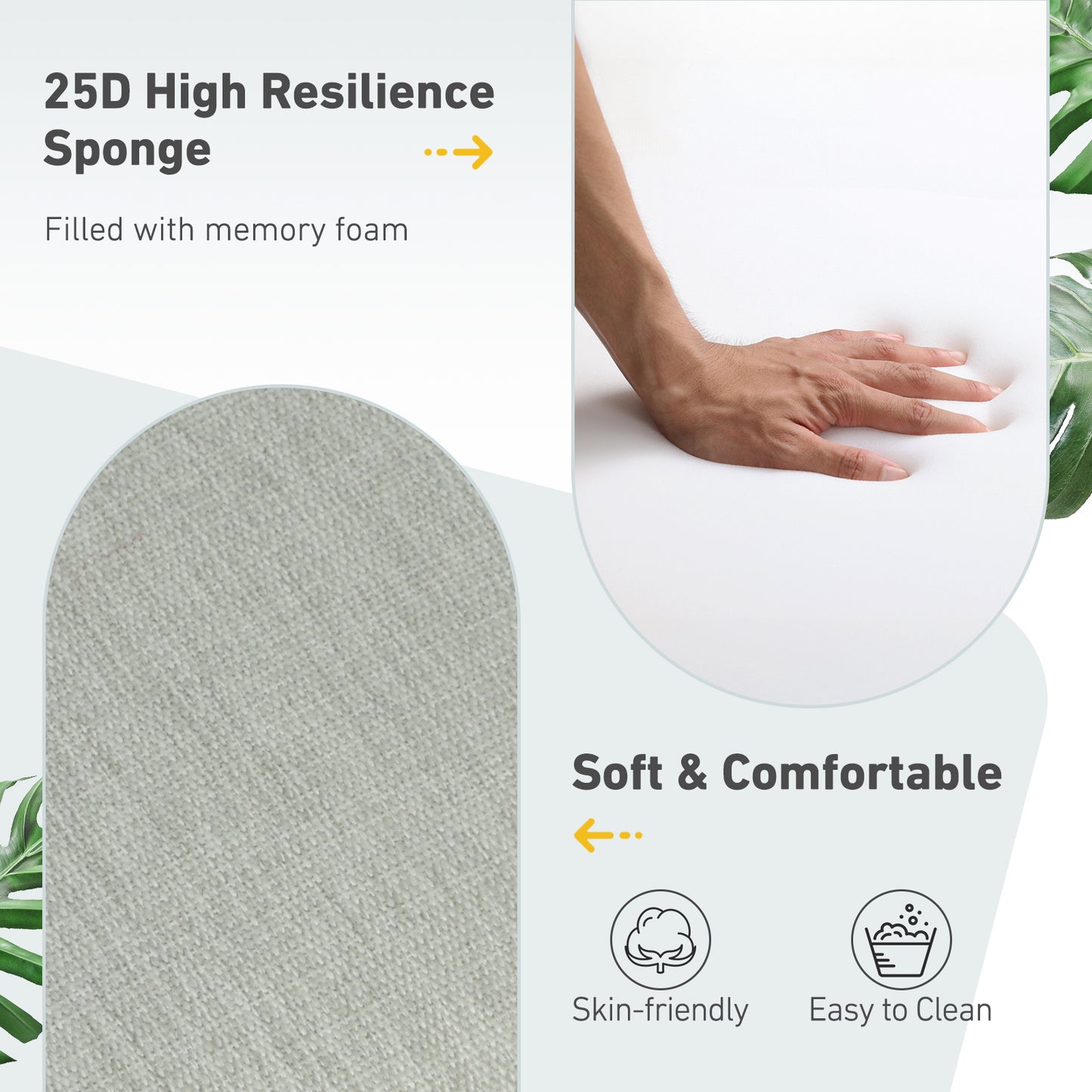 Outdoor High Back Dining Chair Cushion Set, Polyester Fabric, TPU Water Repellent Coating, Light Gray Aoodor
