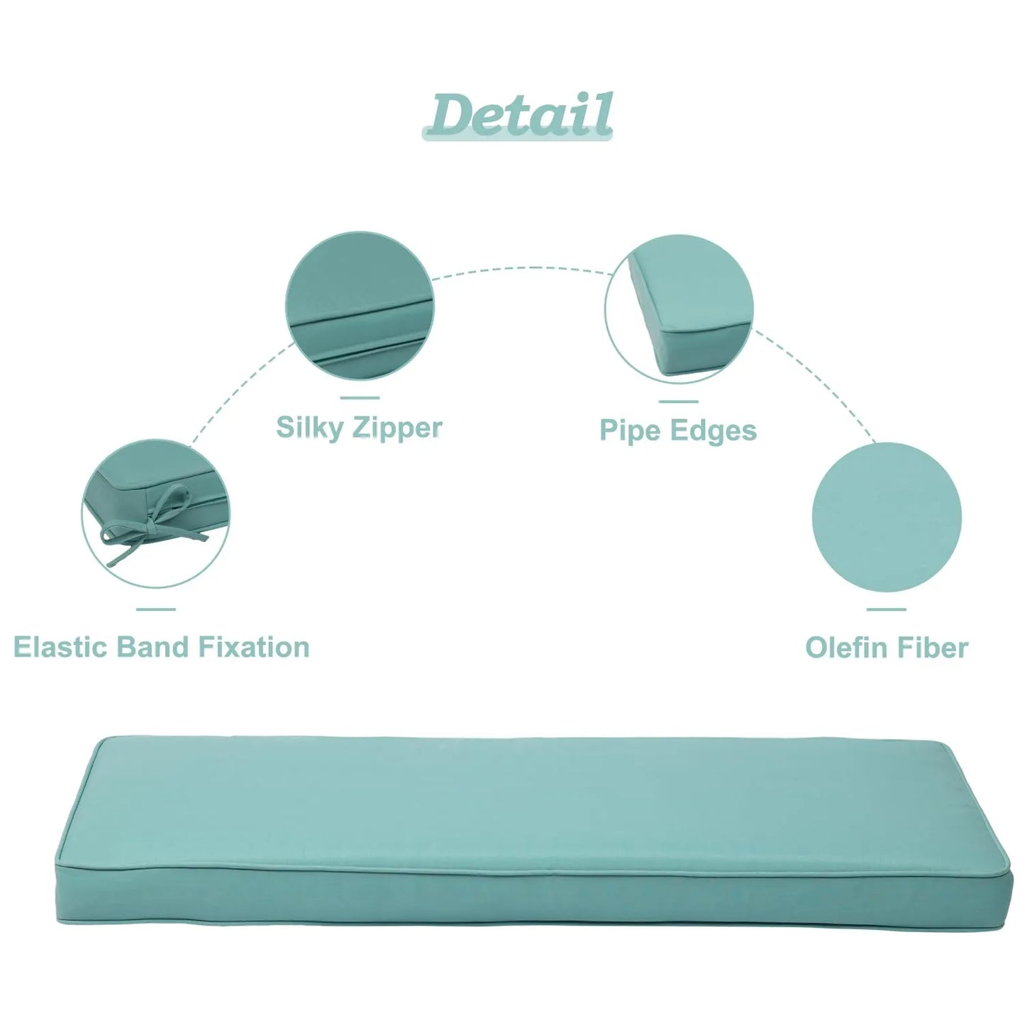 46x18x3 inch Patio Bench Cushion - Blue