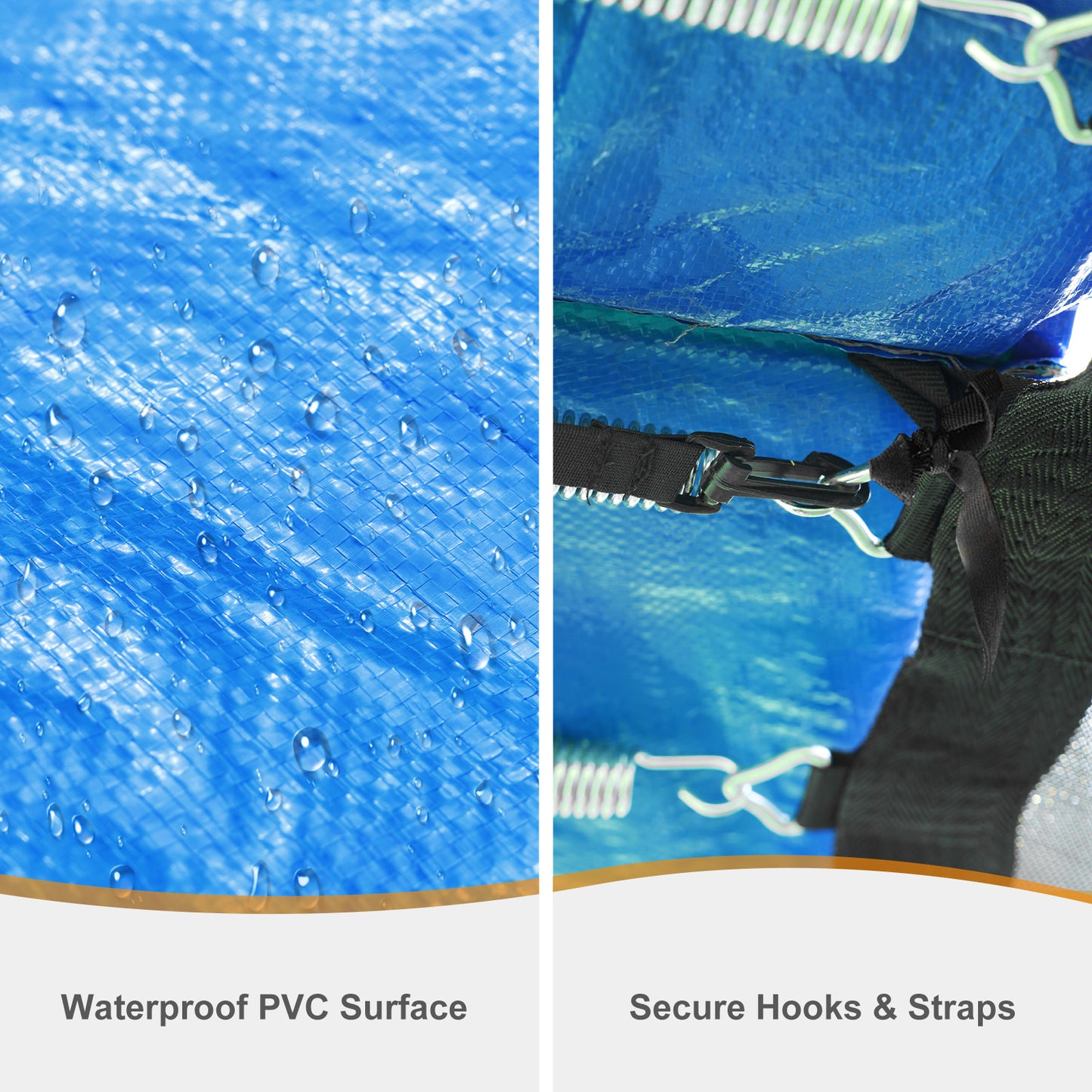 Trampoline Safety Pad Replacement, Universal Waterproof Trampoline Spring Cover for Round Frame