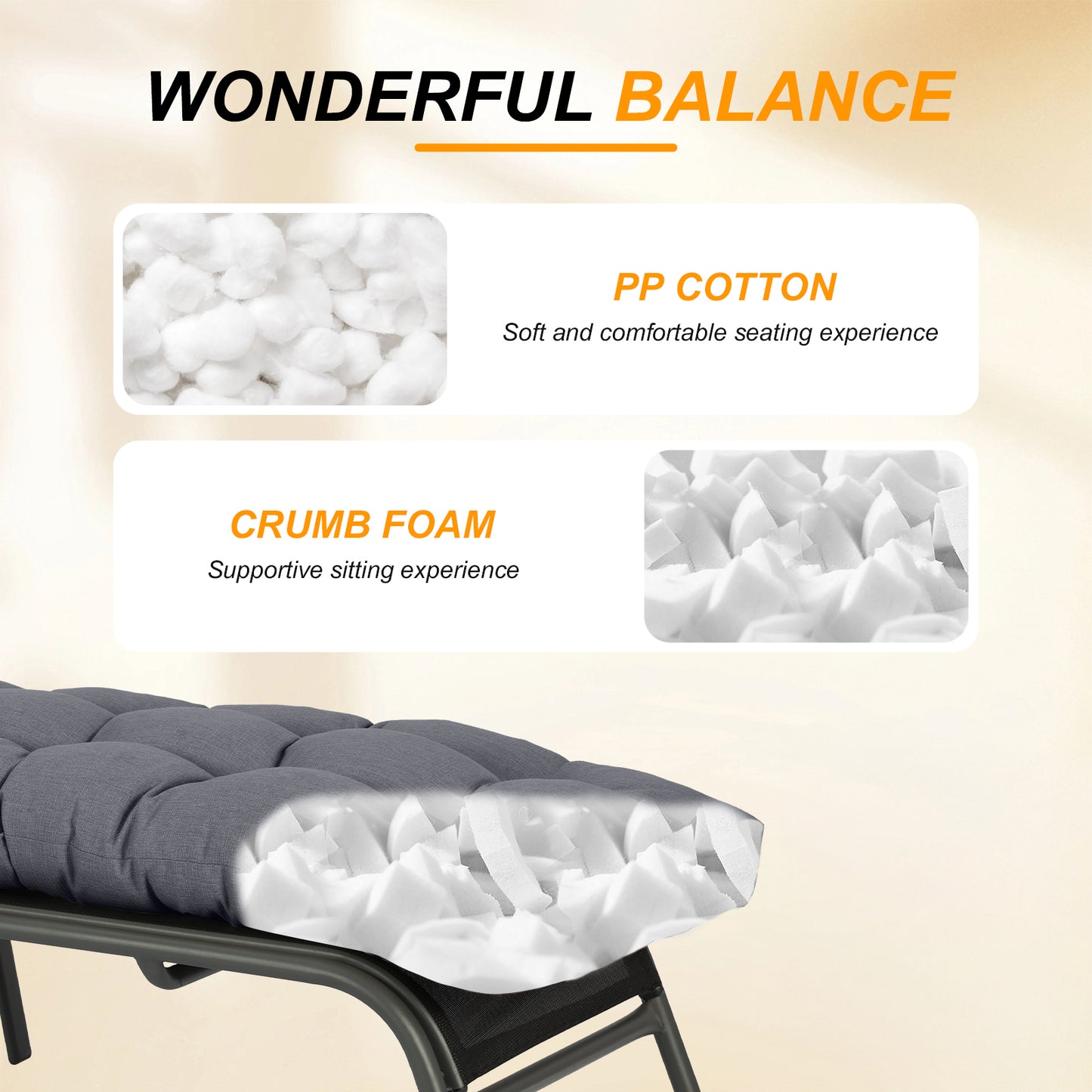 76"x22"x5.1" Polyester Tufted Chaise Lounge Cushion for Outdoor Wicker Chaise Lounge Use, 2 Packs - Dark Gray Aoodor