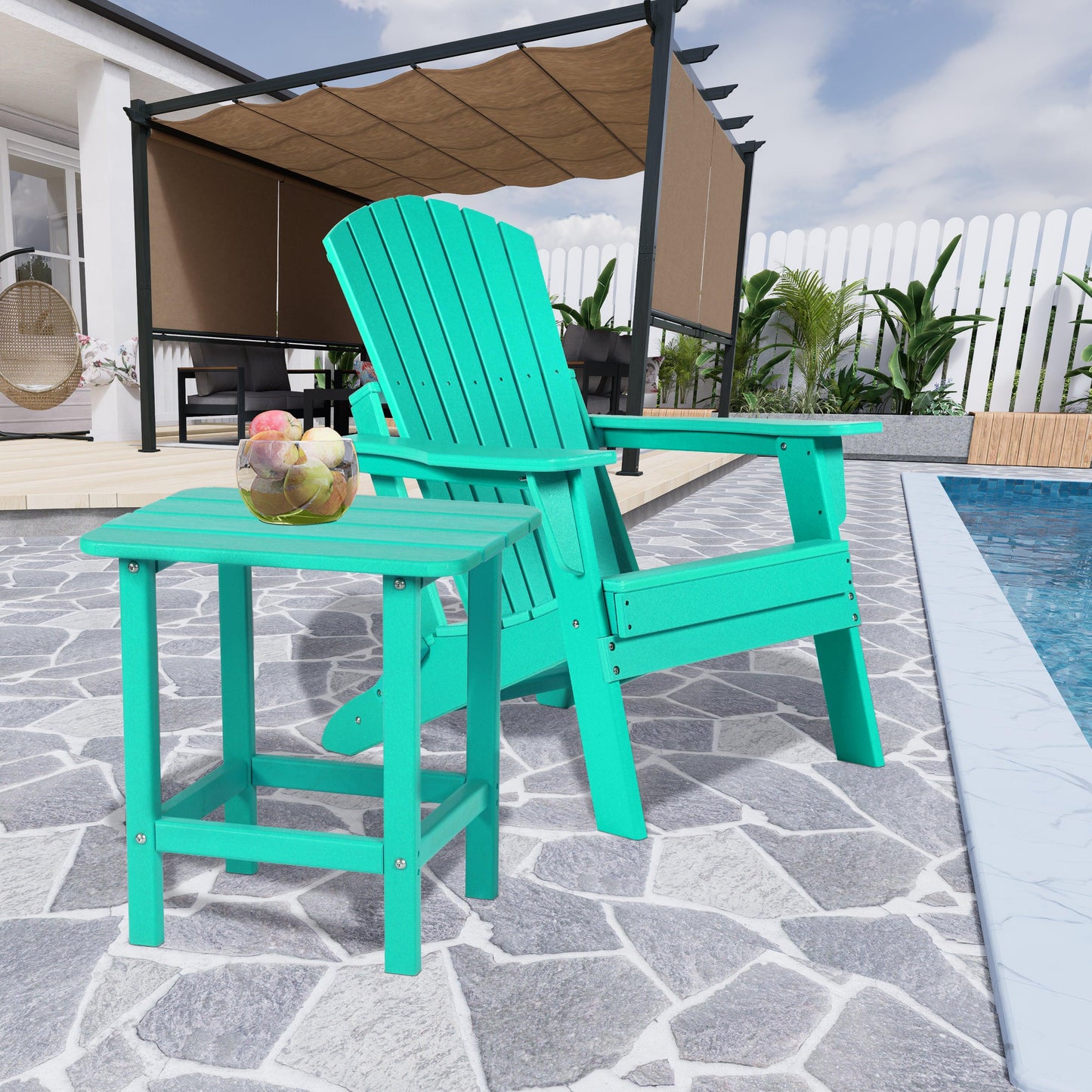 Outdoor Adirondack Side Table HDPE End Table