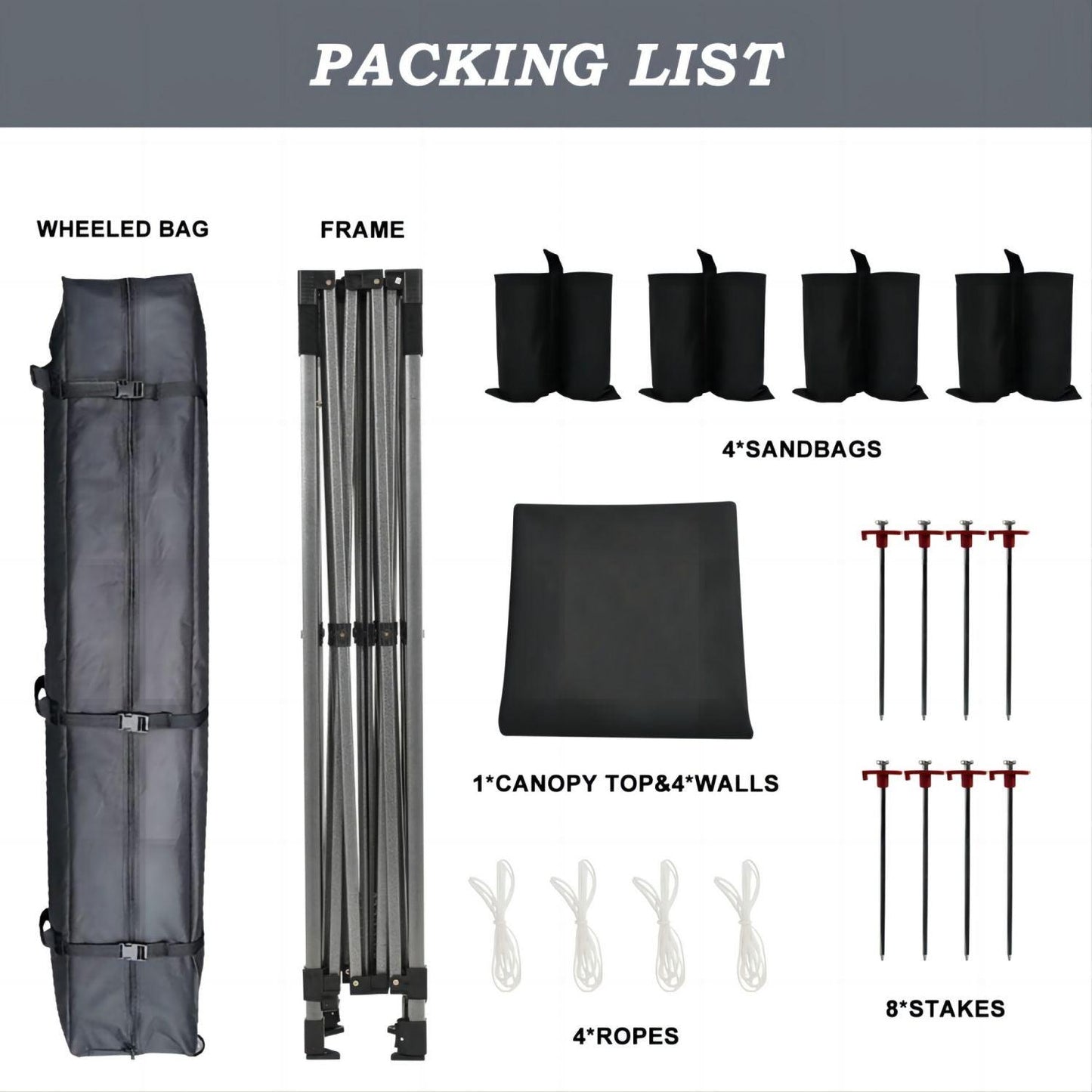 10 x 10 FT. Pop Up Canopy Tent with Windows Sidewalls, 3 Adjustable Heights, with Wheeled Bag Aoodor
