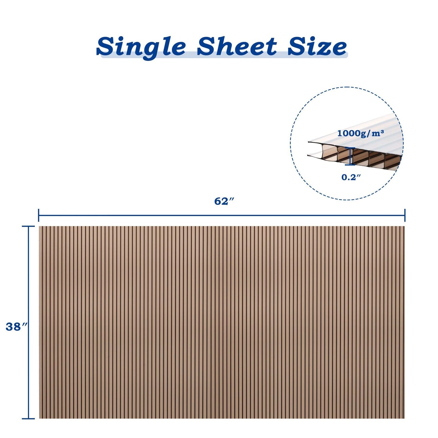 6 Pcs Polycarbonate Greenhouse Panels, Waterproof UV Protected Reinforced Sheets Aoodor