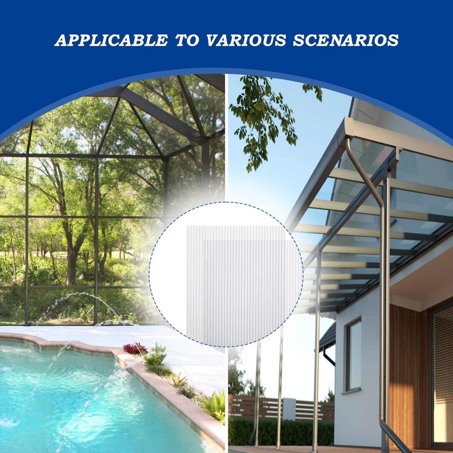 6 Pcs Polycarbonate Greenhouse Panels, Waterproof UV Protected Reinforced Sheets