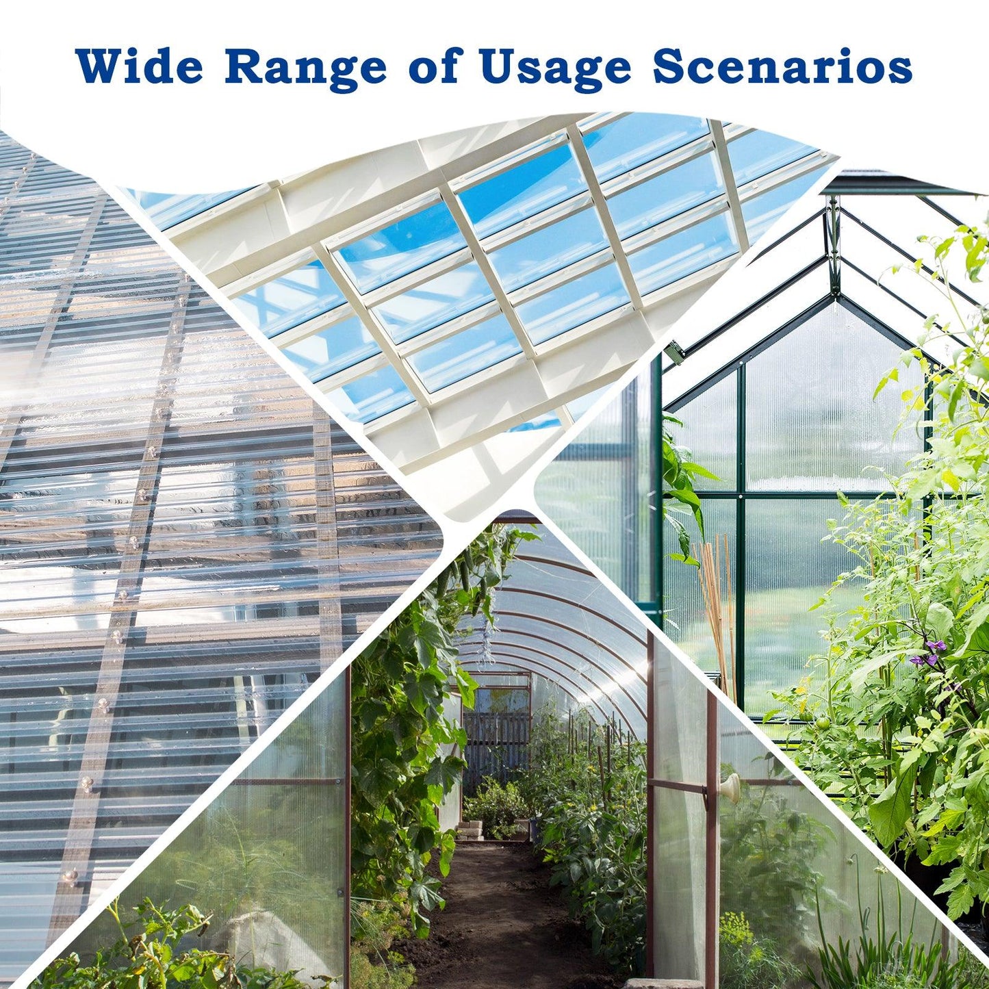 6 Pcs Polycarbonate Greenhouse Panels, Waterproof UV Protected Reinforced Sheets Aoodor