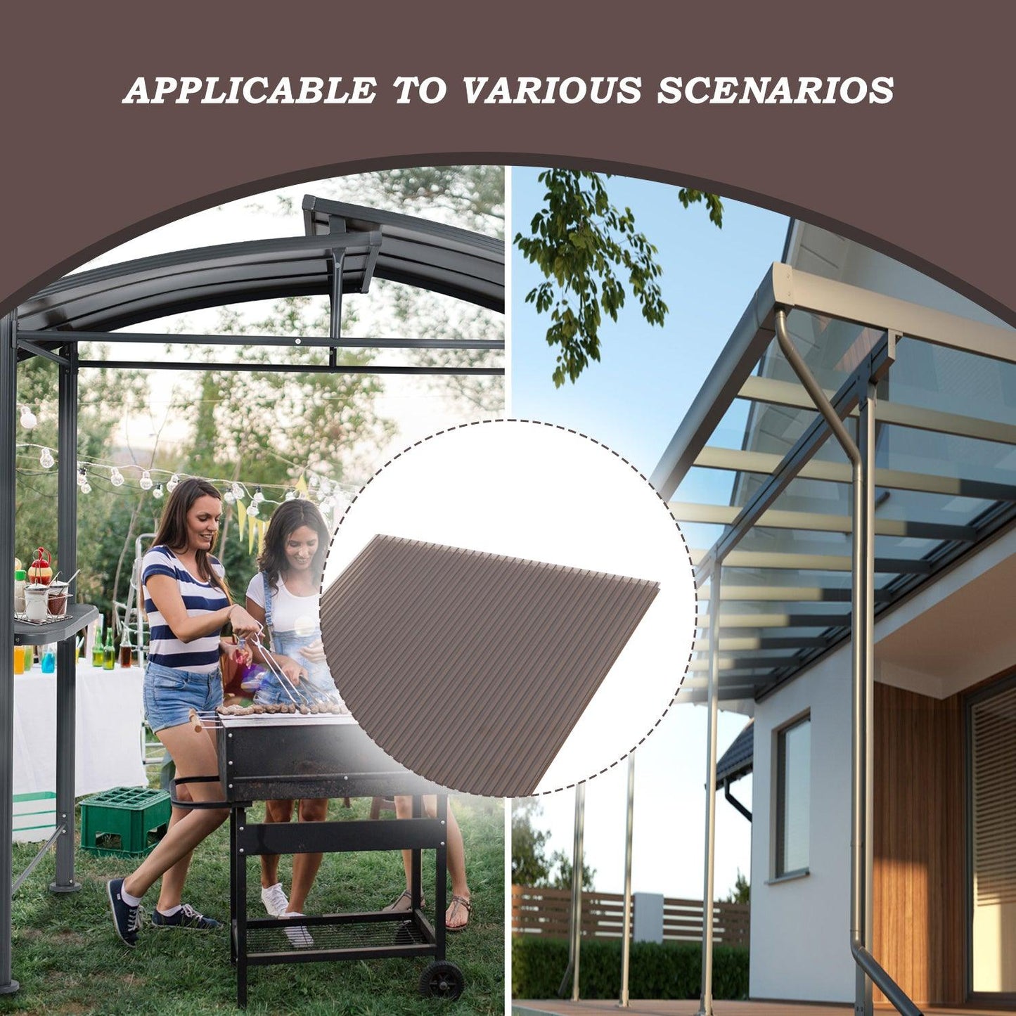 6 Pcs Polycarbonate Greenhouse Panels, Waterproof UV Protected Reinforced Sheets Aoodor