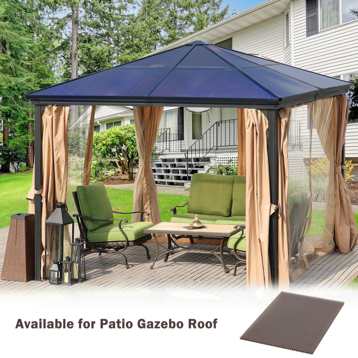 6 Pcs Polycarbonate Greenhouse Panels, Waterproof UV Protected Reinforced Sheets Aoodor
